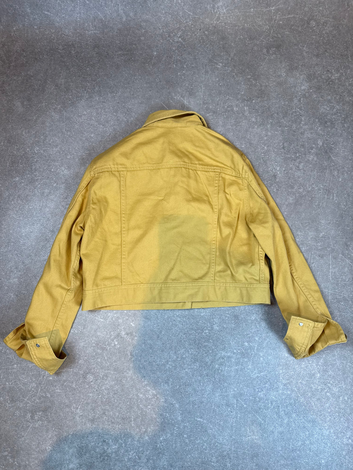 H&M Divided Damen Cropped Jeansjacke Gr. S Senfgelb Ocker Kurzjacke
