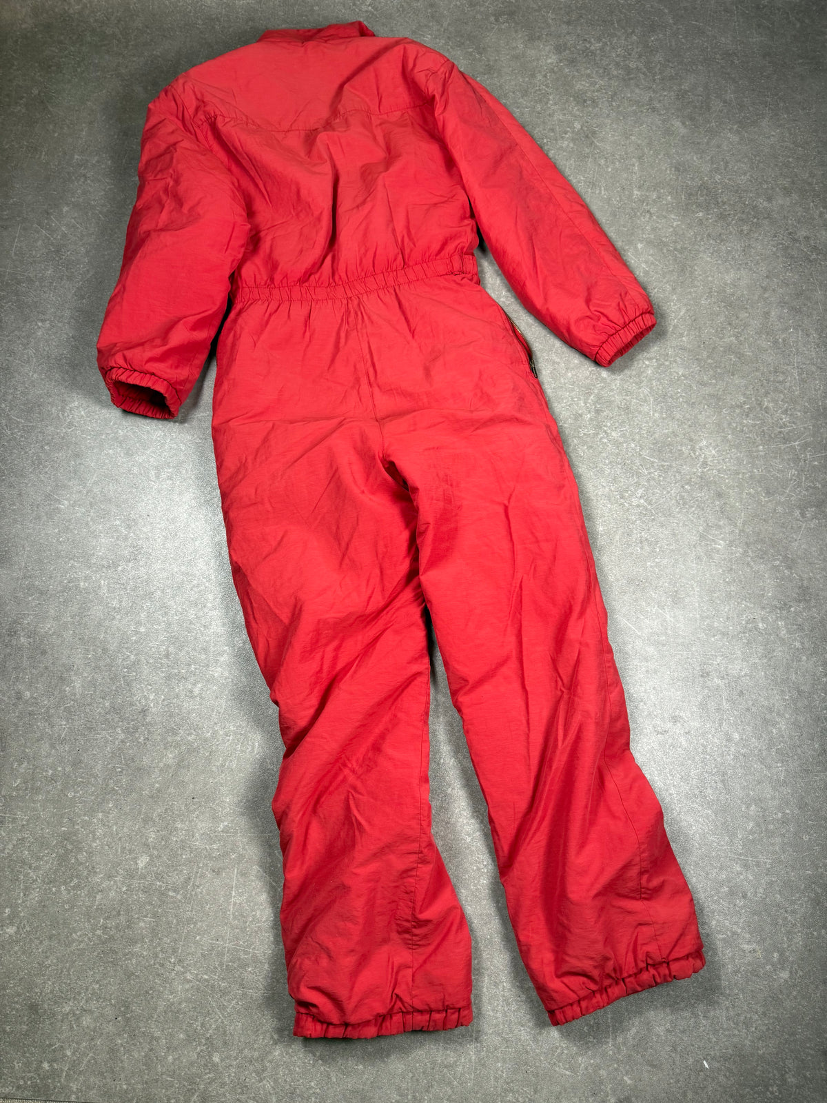 Vintage 80er 90er Ski Overall Rot Einteiler Skianzug Retro Snow Suit