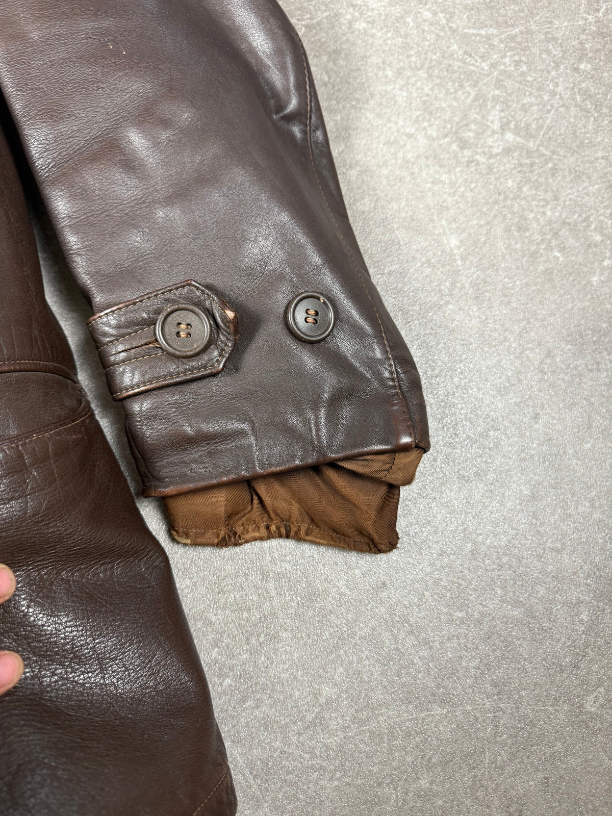 Original NSKK Lederjacke 1930er 40er Motorrad Fahrermantel Braun nummeriert