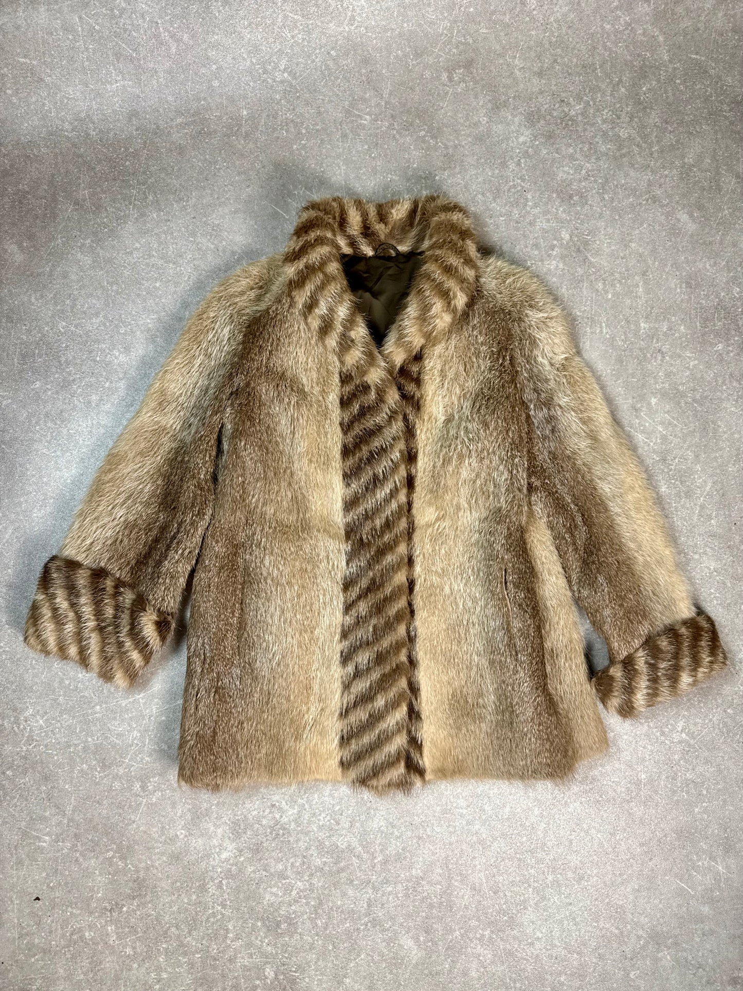 Vintage Bisam Pelzjacke mit Nerzbesatz Echtpelz Pelz Krüger Delmenhorst Damen