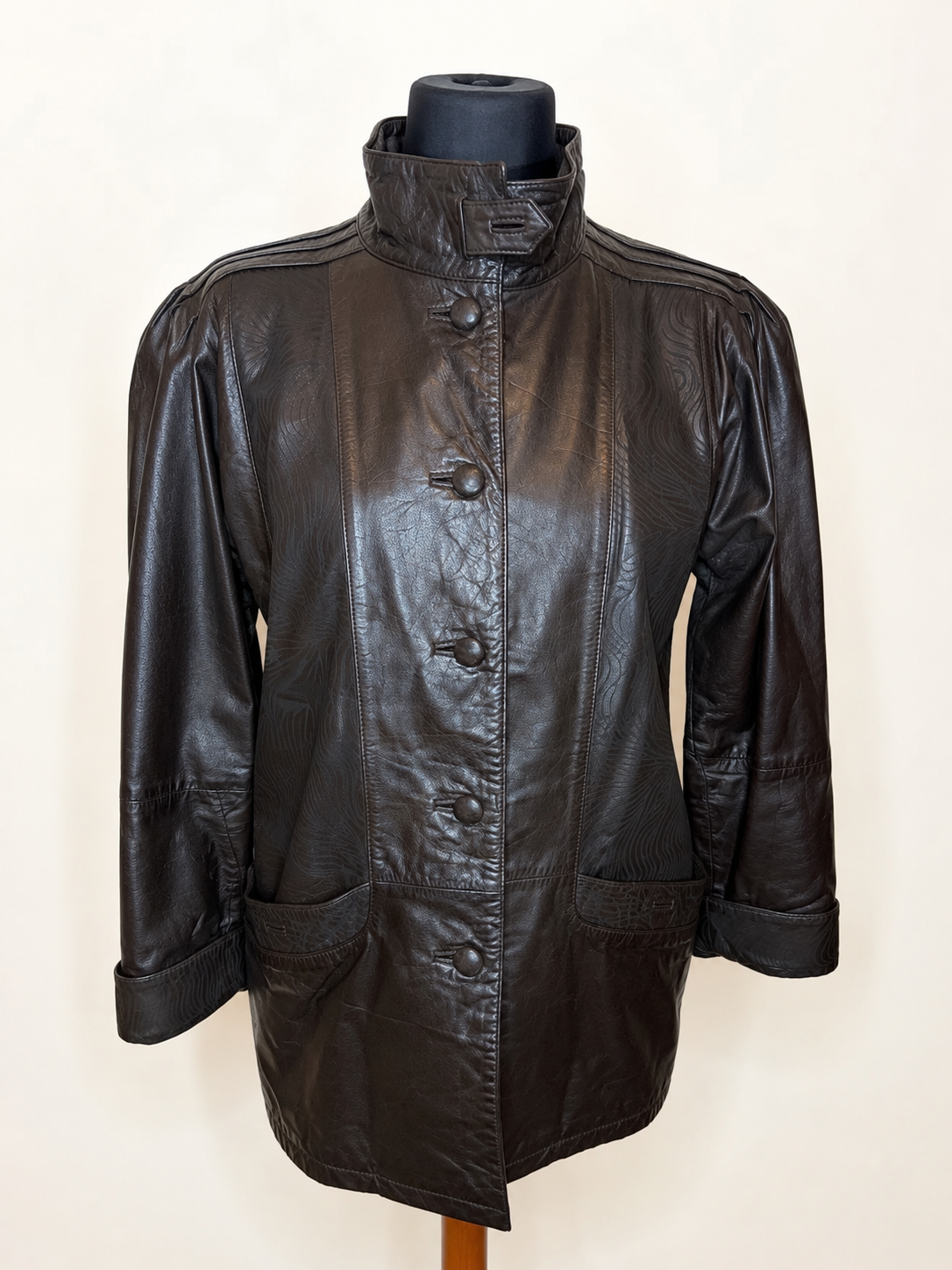 Vintage Lederjacke Damen Braun Echtleder 80er 90er Übergangsjacke Gr. 38