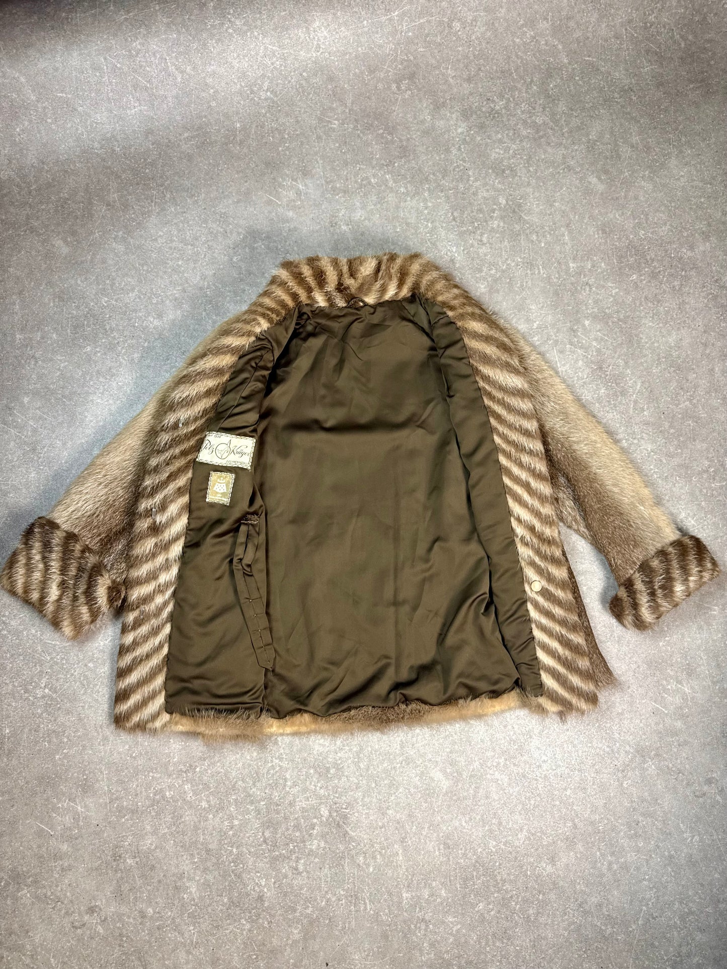 Vintage Bisam Pelzjacke mit Nerzbesatz Echtpelz Pelz Krüger Delmenhorst Damen