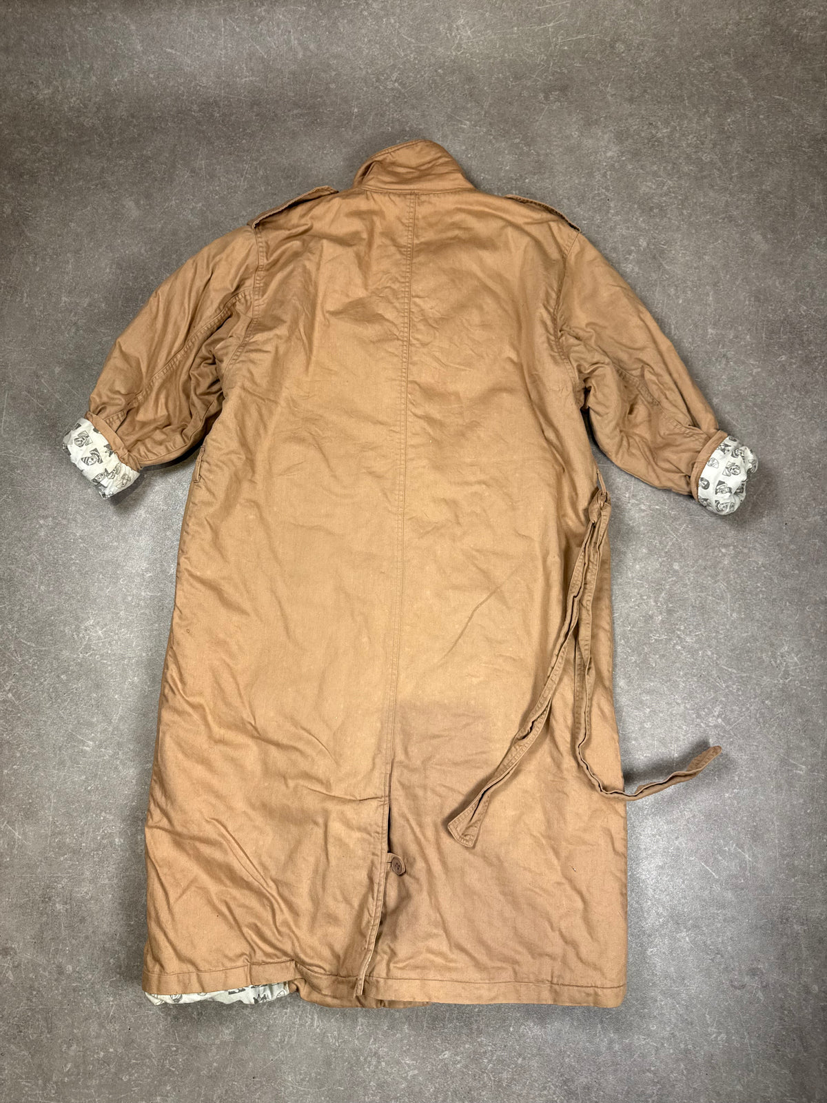 Vintage Sportswear Claude Damen Trenchcoat Langmantel Beige Clown Futter