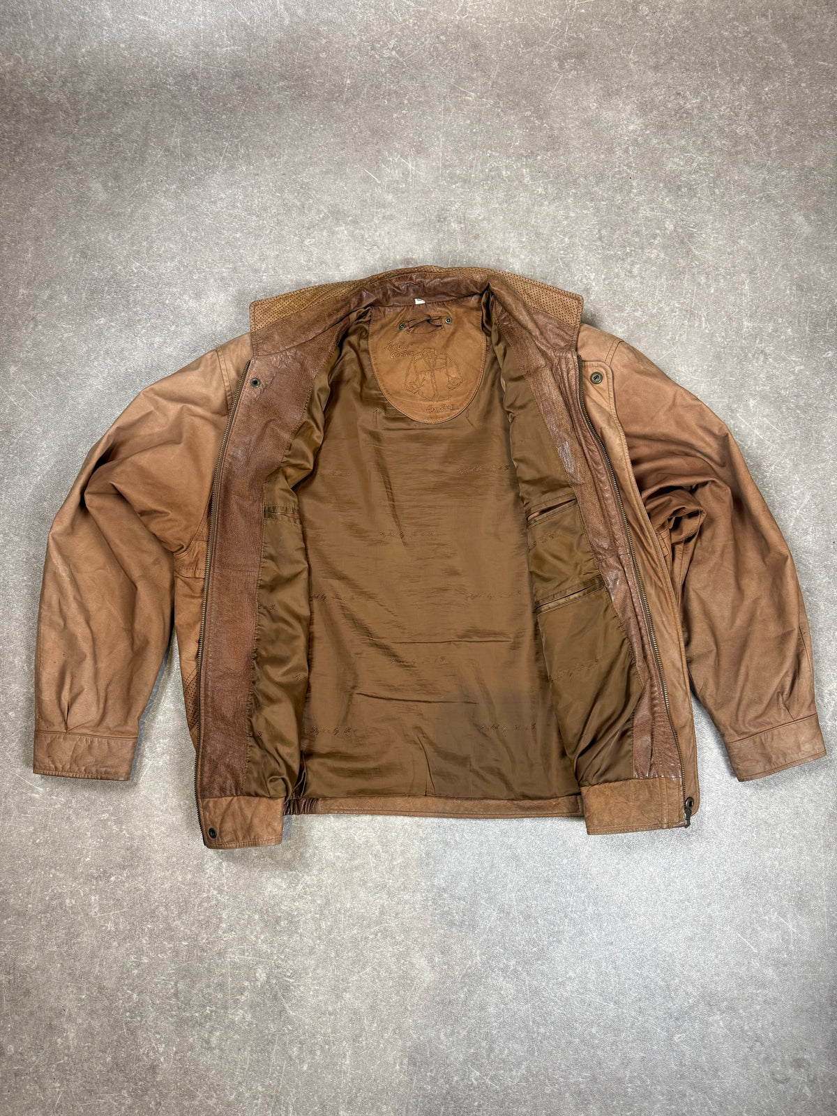 Vintage R&G Herren Lederjacke Gr. 56 Braun – 80er/90er Blouson