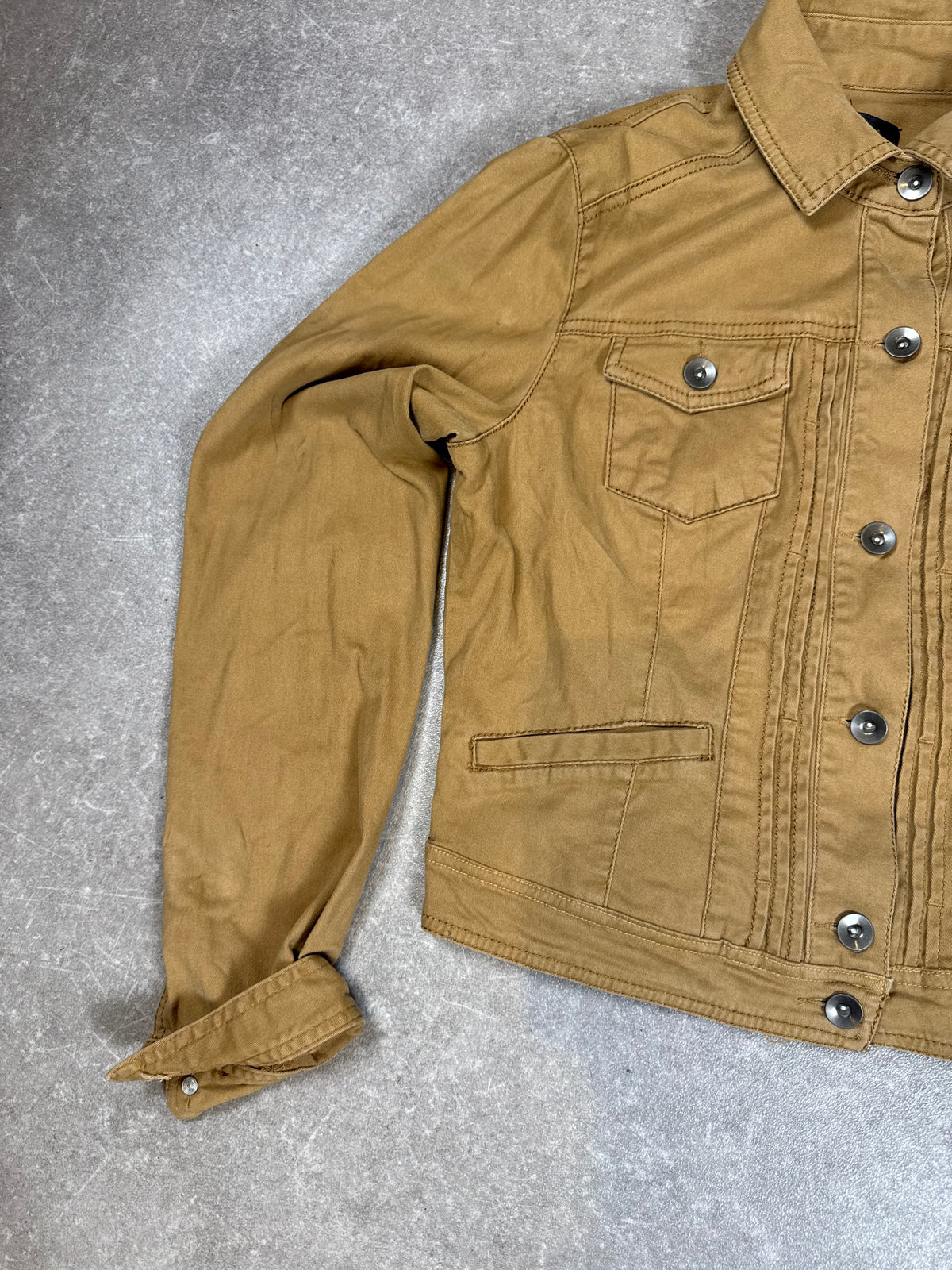 Pimkie Damen Jeansjacke Camel Ocker Gr. 40 – kurze Truckerjacke