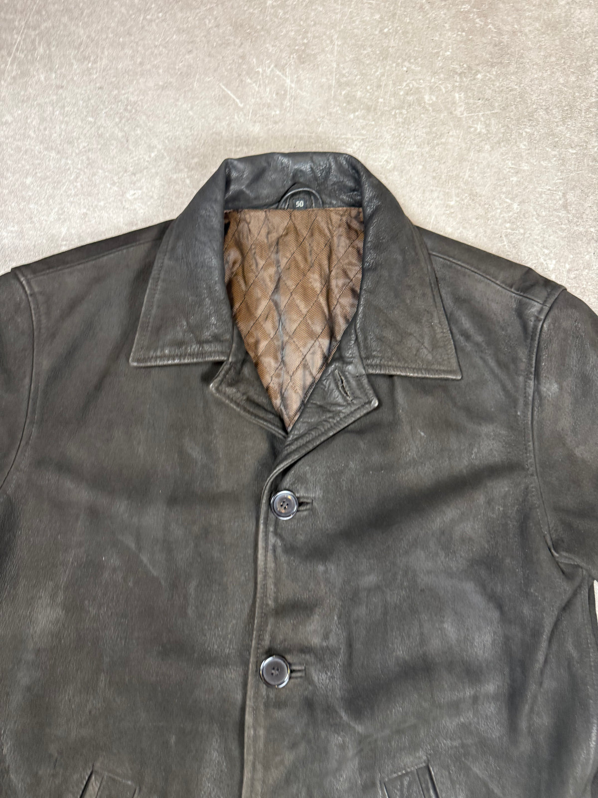 Vintage Herren Lederjacke Gr. 50 Schwarz Echtleder Lederblazer