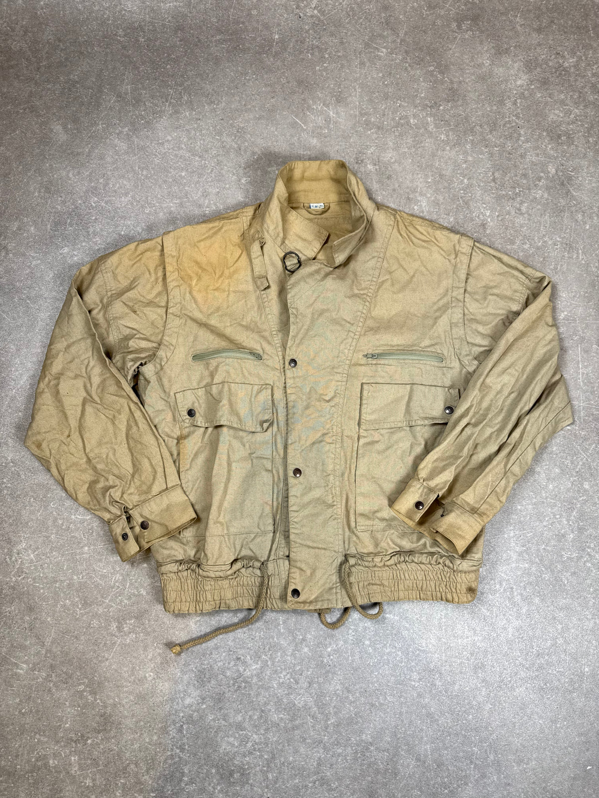 Vintage CLAUDE Herren Field Jacket 100% Baumwolle Beige Gr. M Utility Jacke