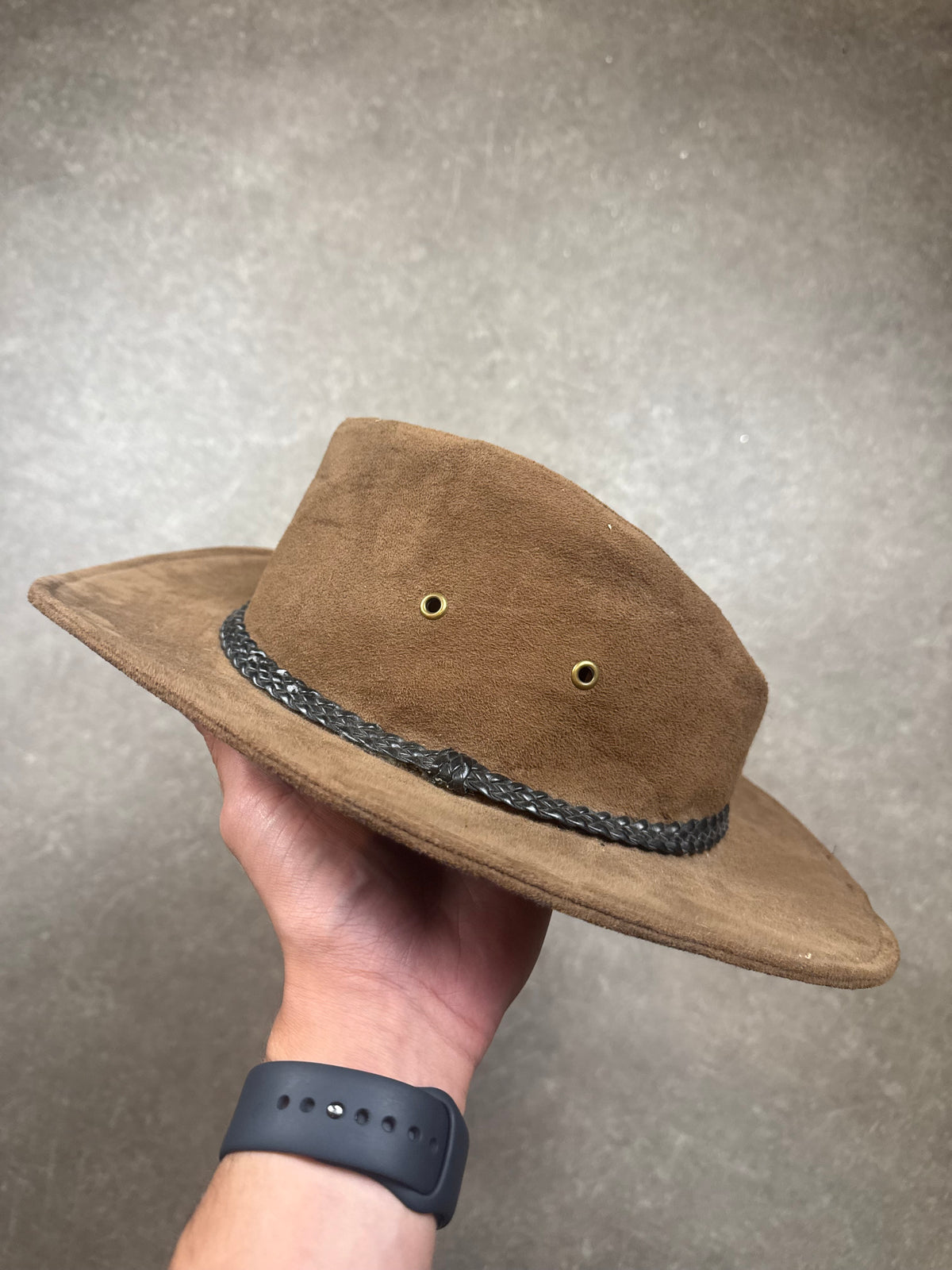 Vintage Cowboyhut Braun – Westernhut mit geflochtenem Hutband