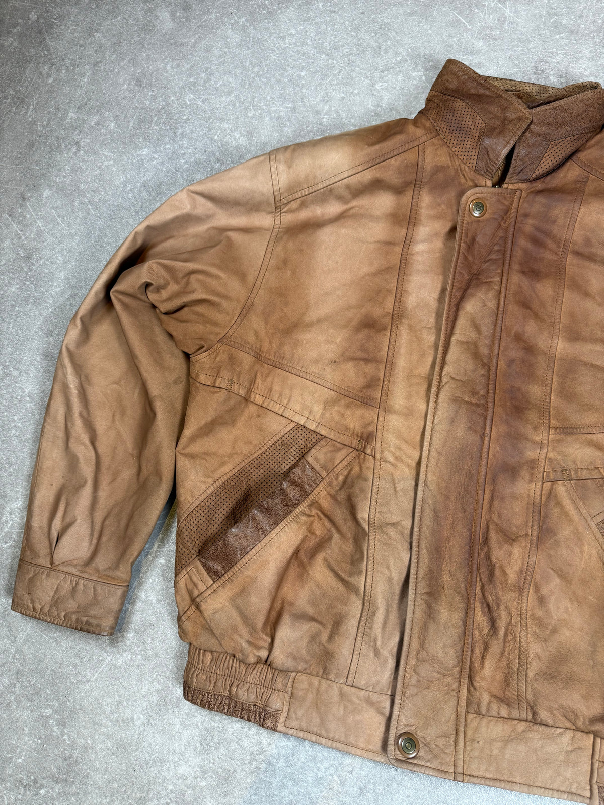 Vintage R&G Herren Lederjacke Gr. 56 Braun – 80er/90er Blouson
