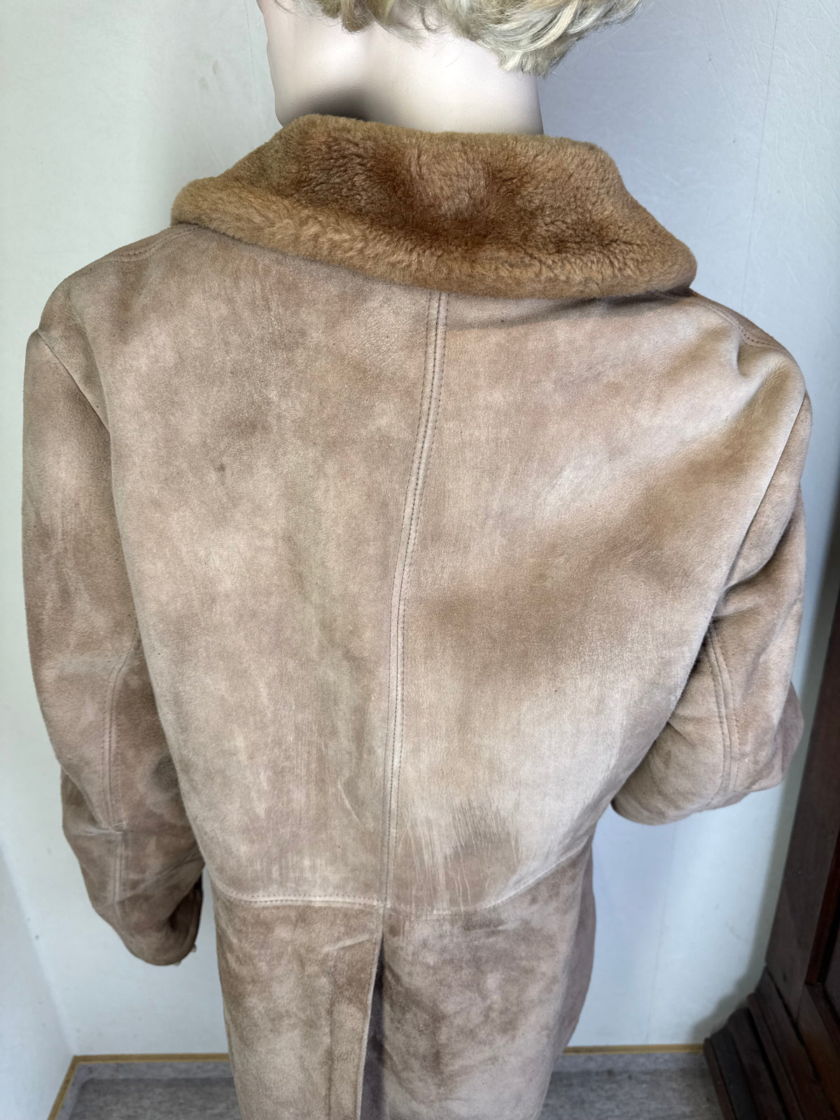 Vintage Lammfellmantel Damen Braun – Echtleder Shearling Fellmantel