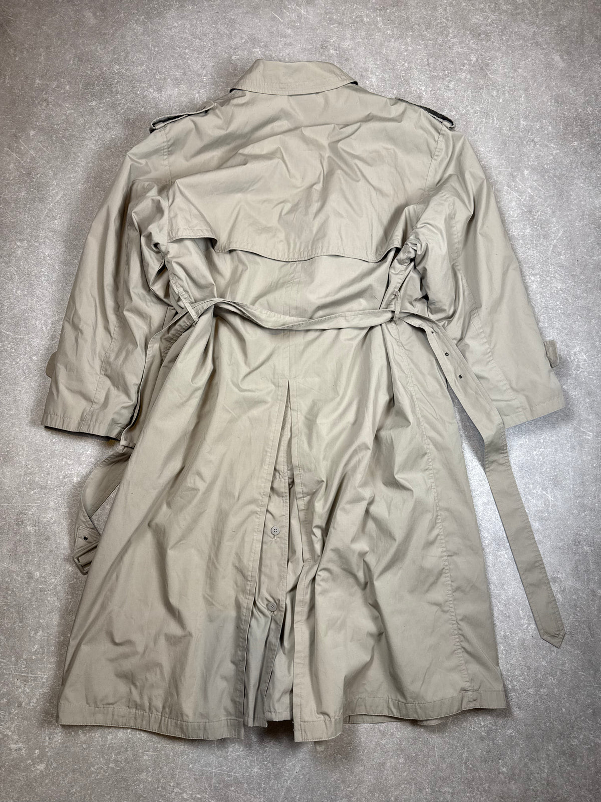 Vintage Herren Trenchcoat Gr. 26 – Beige Mantel mit Gürtel & Warmfutter