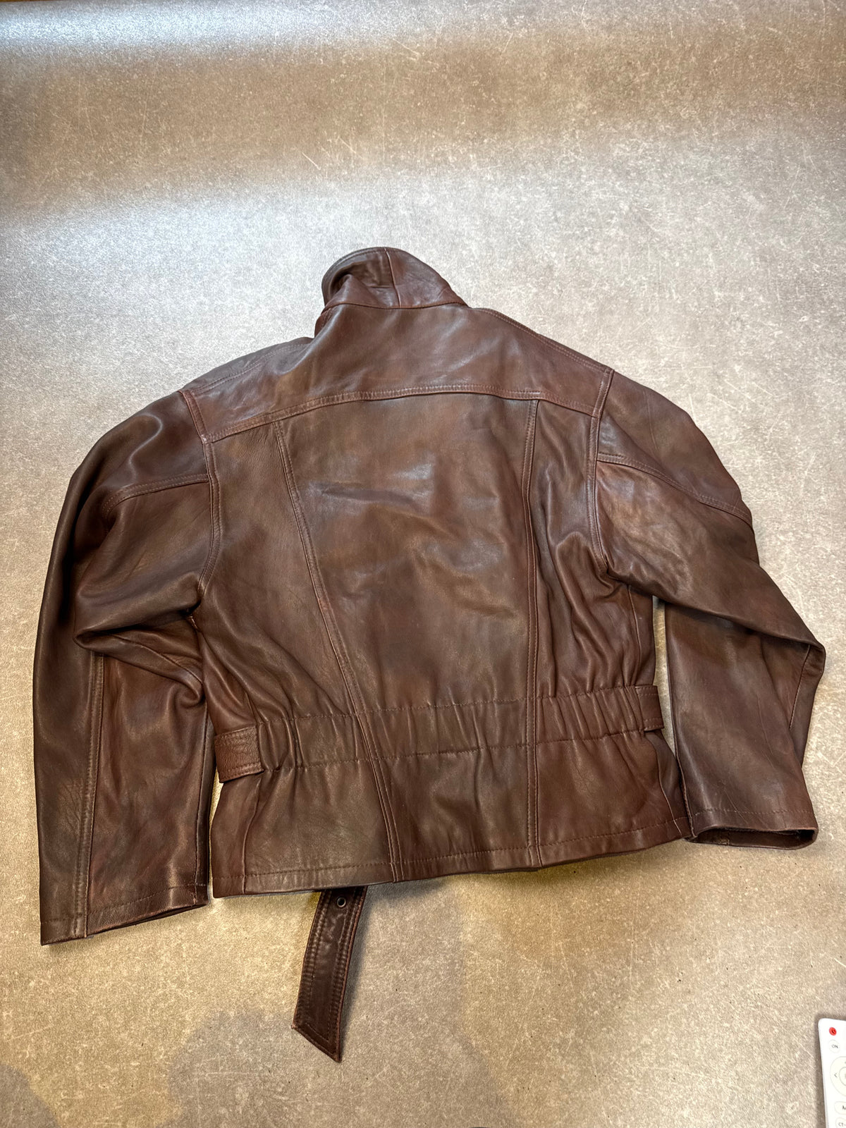 Maddox Lederjacke Damen Braun Gr 46 Echtleder Bikerjacke Jacke mit Gürtel Vintage