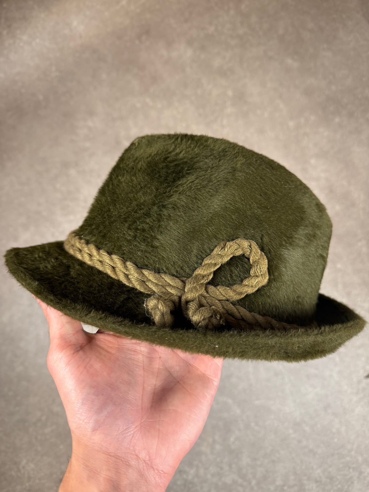 Vintage Trachtenhut Jagdhut Grün – Echter Velour – Größe 53 – Bischof