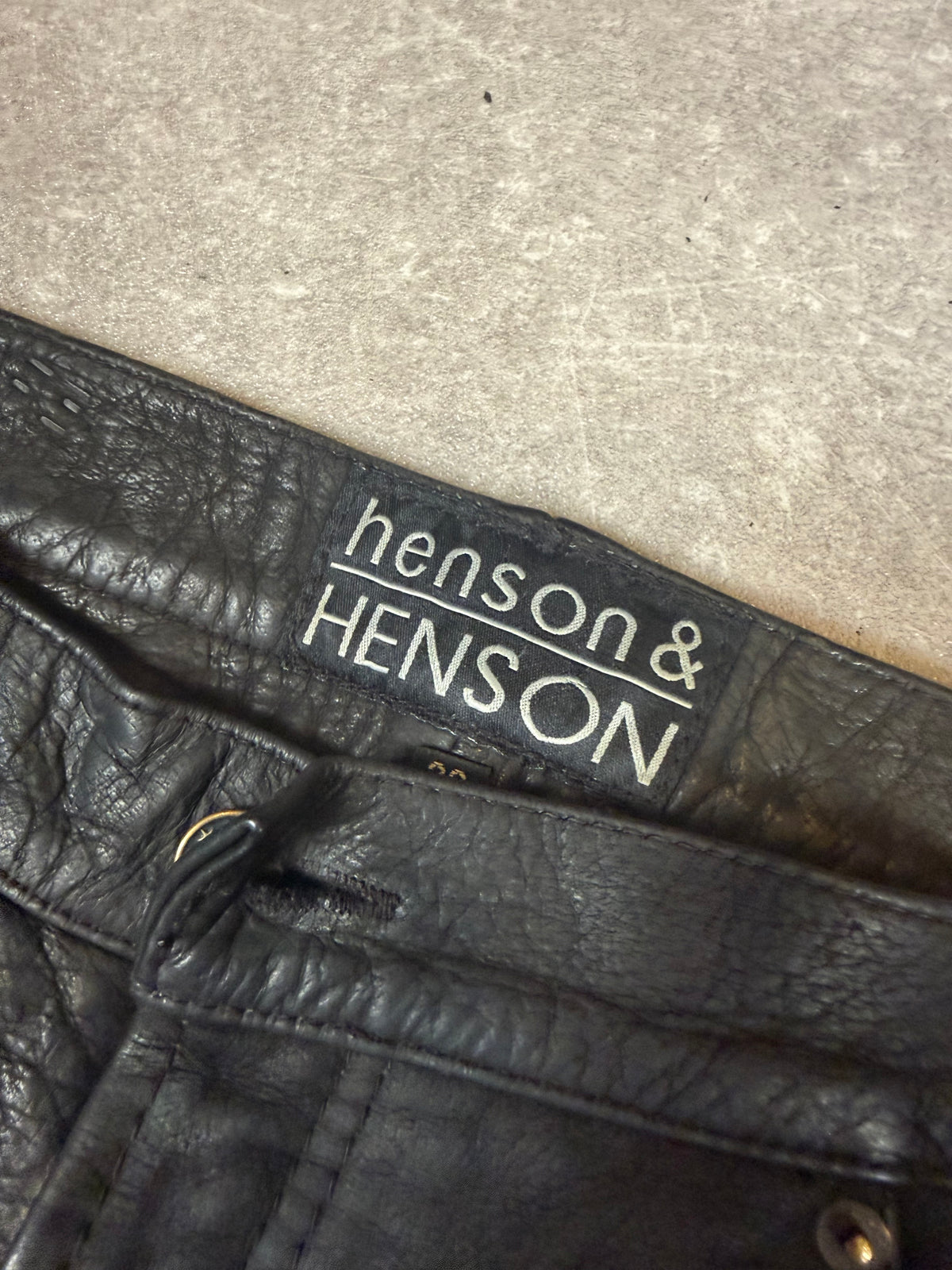 Henson & Henson Damen Lederhose Gr. 38 Schwarz Vintage Echtleder