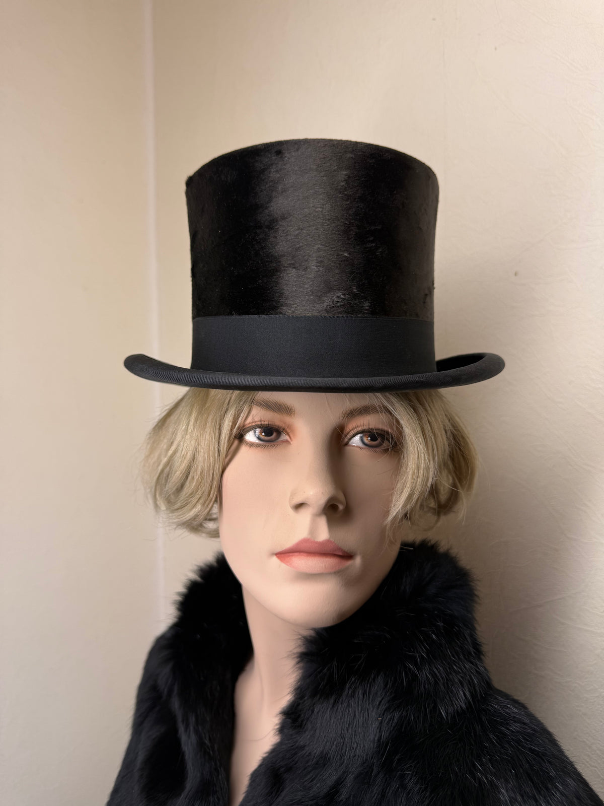 Vintage Seidenzylinder M. Liellem Duisburg Top Hat Herren Zylinder mit Hutkoffer