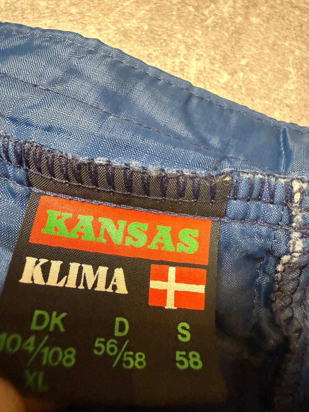 Vintage KANSAS KLIMA Thermohose Herren Gr. 56/58 XL – Nylon Outdoor Hose Blau