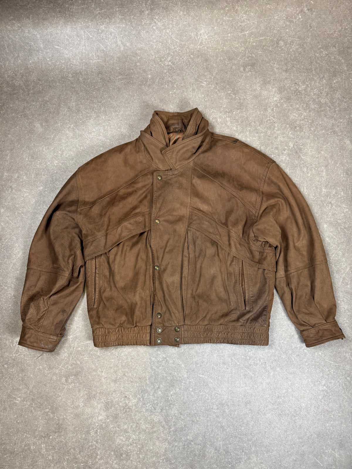 Vintage Lederjacke Herren Gr. 54 Braun – 80er Jahre Bomberjacke