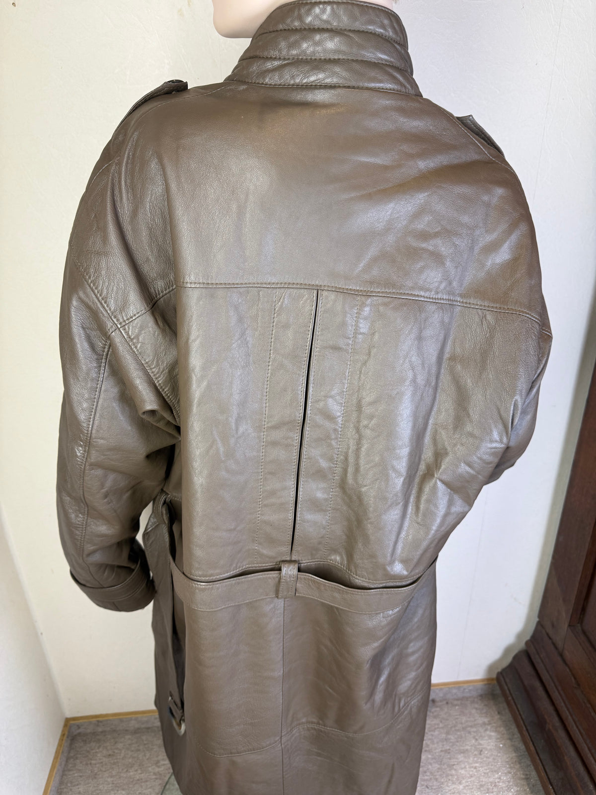 Vintage Herren Ledermantel Braun – GS Herrenmoden Echtleder 70er 80er