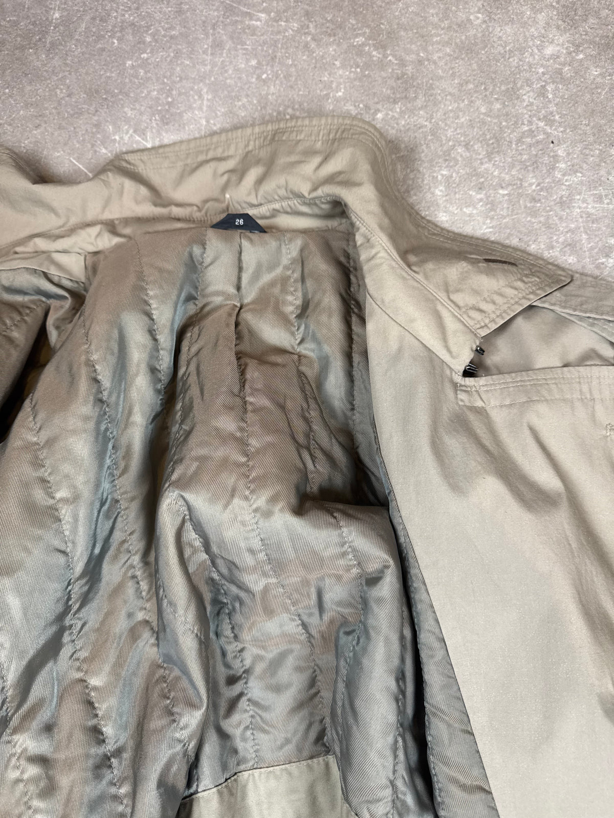 Vintage Herren Trenchcoat Gr. 26 – Beige Mantel mit Gürtel & Warmfutter