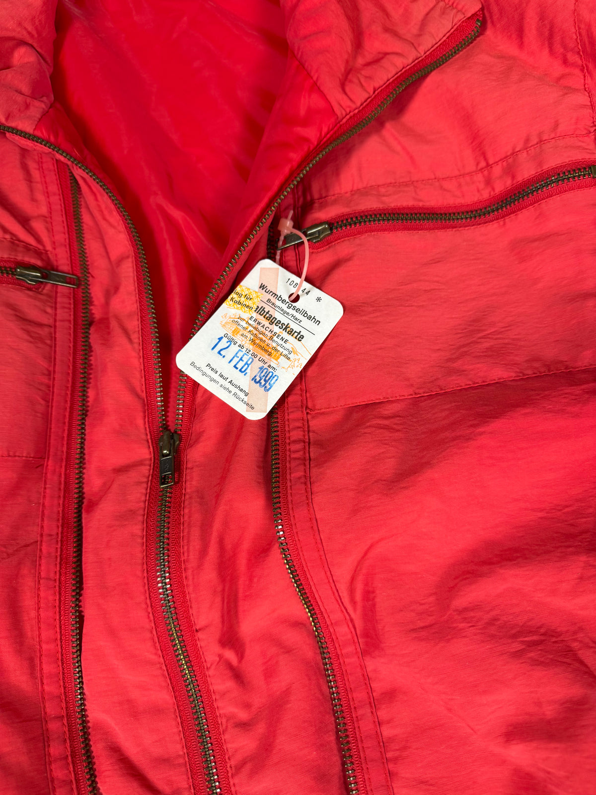 Vintage 80er 90er Ski Overall Rot Einteiler Skianzug Retro Snow Suit