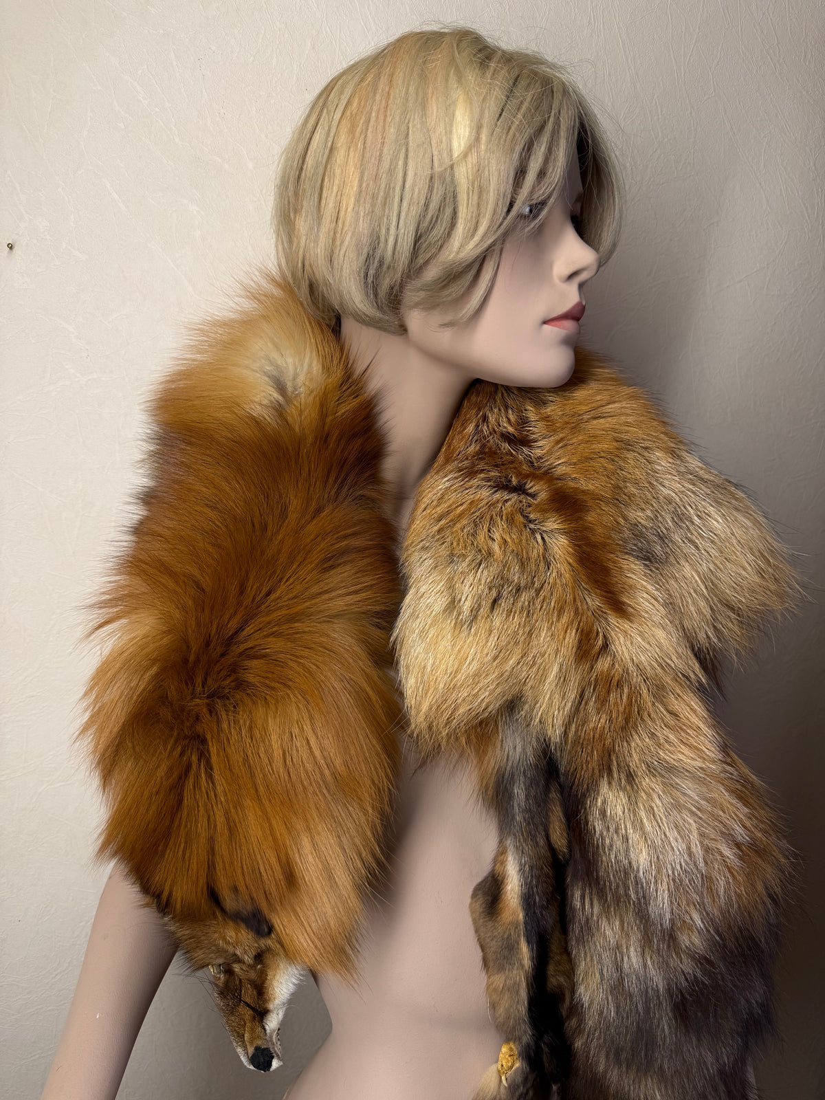 Vintage Rotfuchs Echtfell Fuchsschal Mit Kopf Pfoten & Schweif Rotfuchs Pelzschal Real Fur Fox Stole