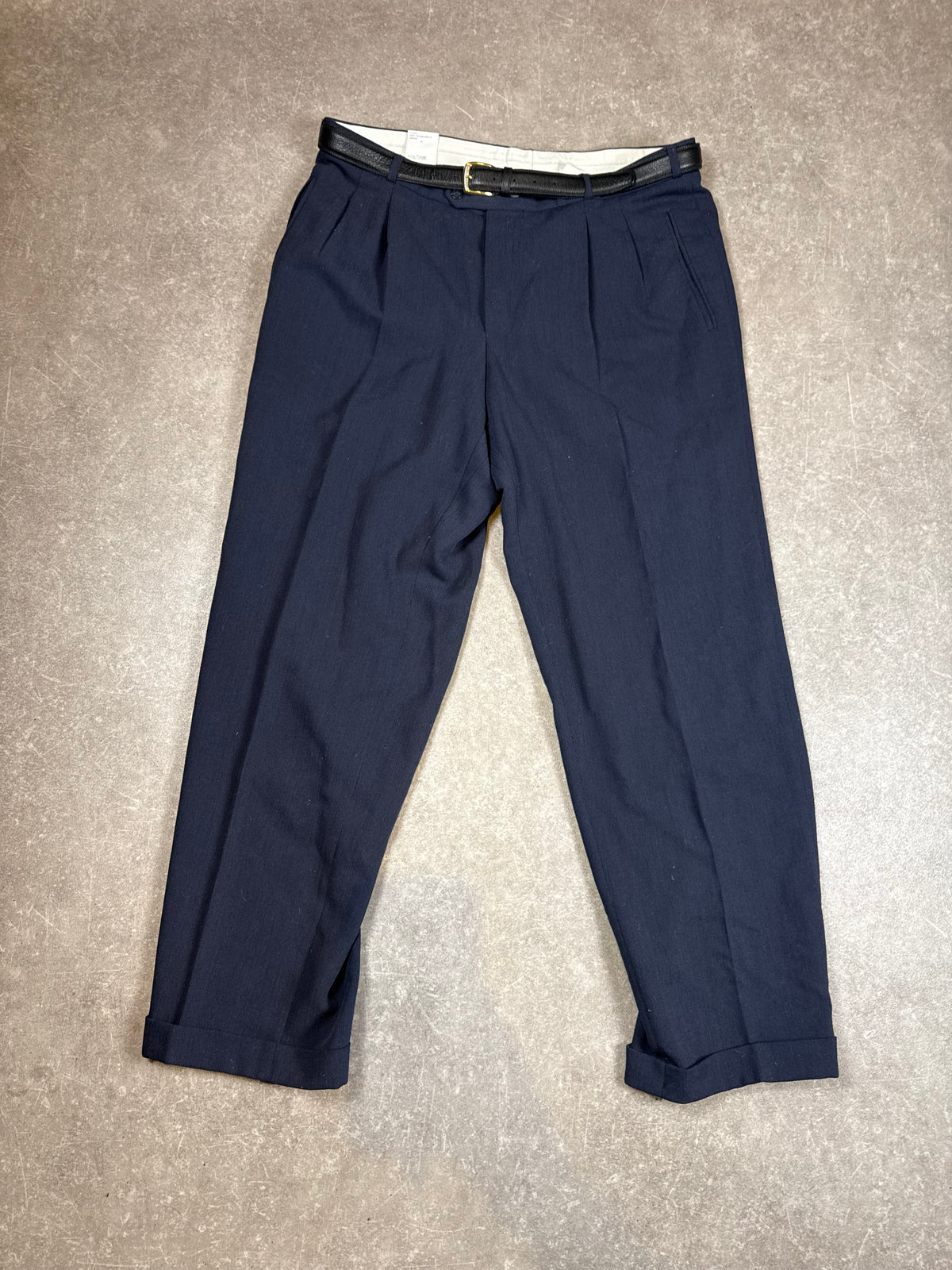 Vintage Herren Zweireiher Anzug Dunkelblau – 80er 90er Sakko & Hose Oversize