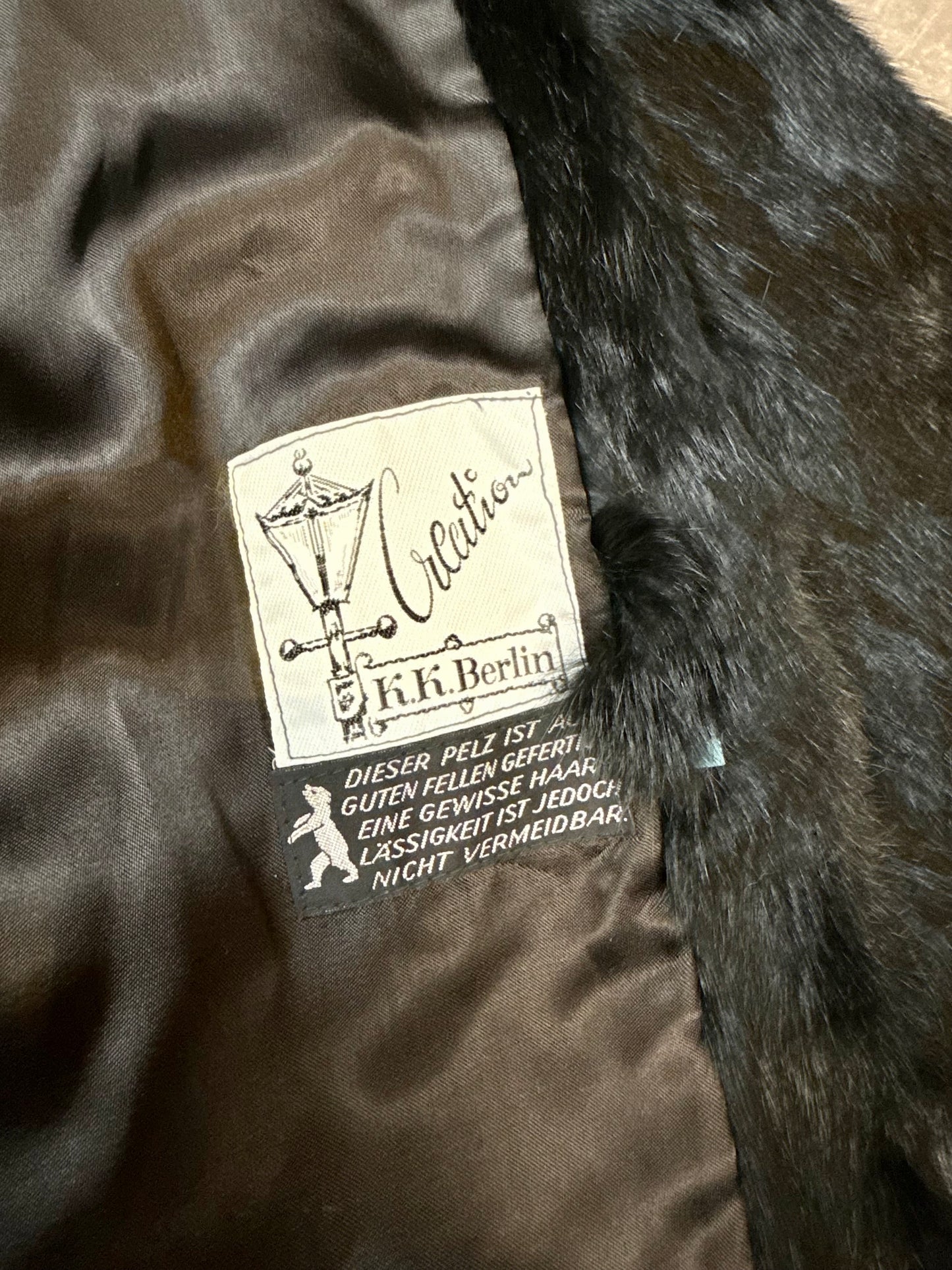 Vintage Nerzjacke Schwarz – Echter Nerz Pelzjacke K.H. Berlin Damen Klassisch Größe M