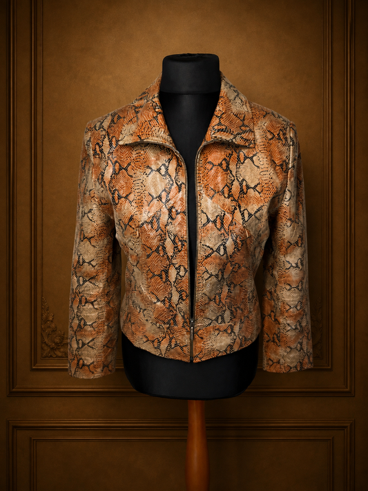 Vintage Schlangenleder Jacke Gr. 38 Snake Skin Lederjacke