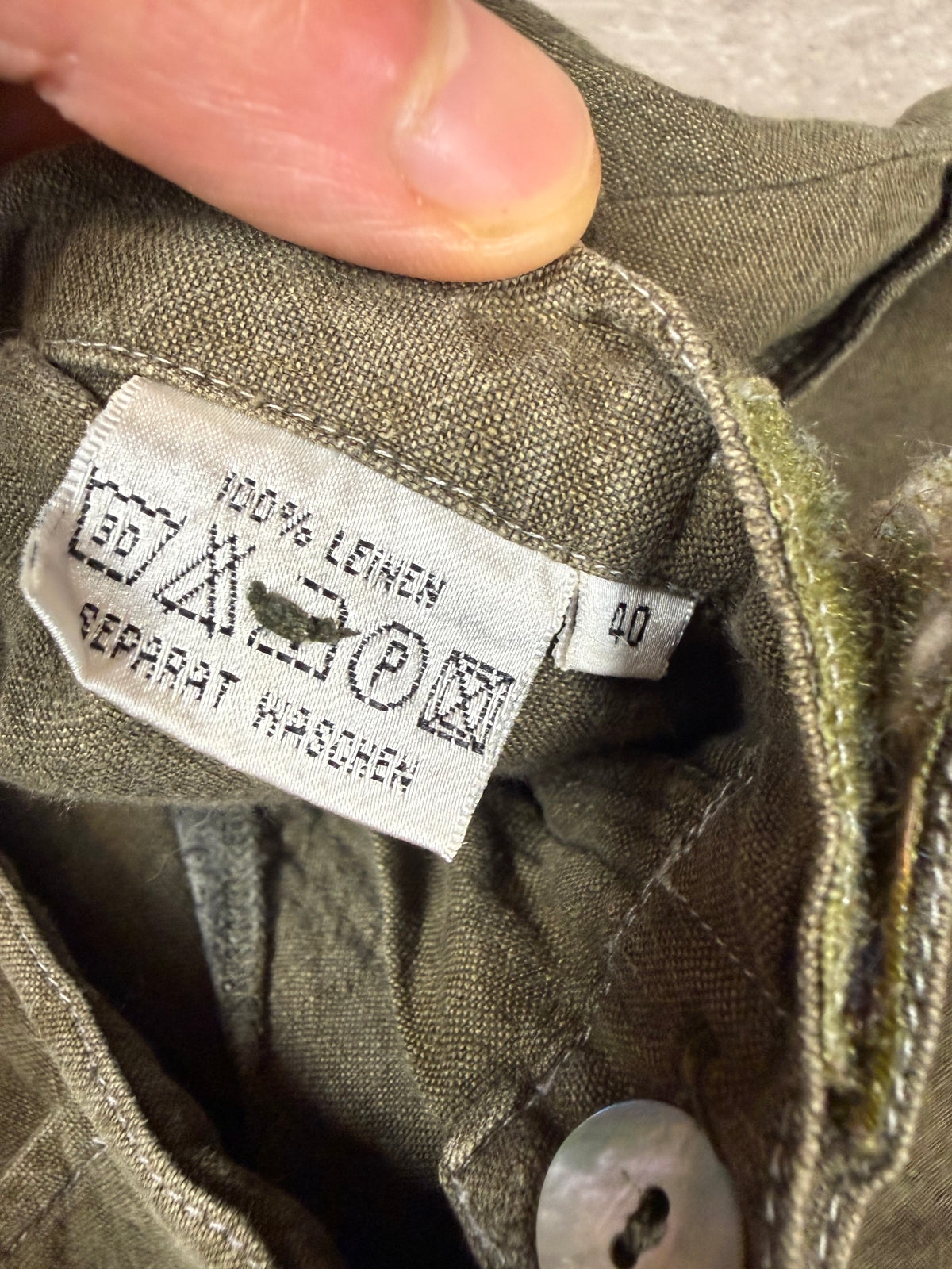 LIVRE Young Concept Damen Leinen Hosenanzug Gr. 40 Vintage Khaki Zweiteiler