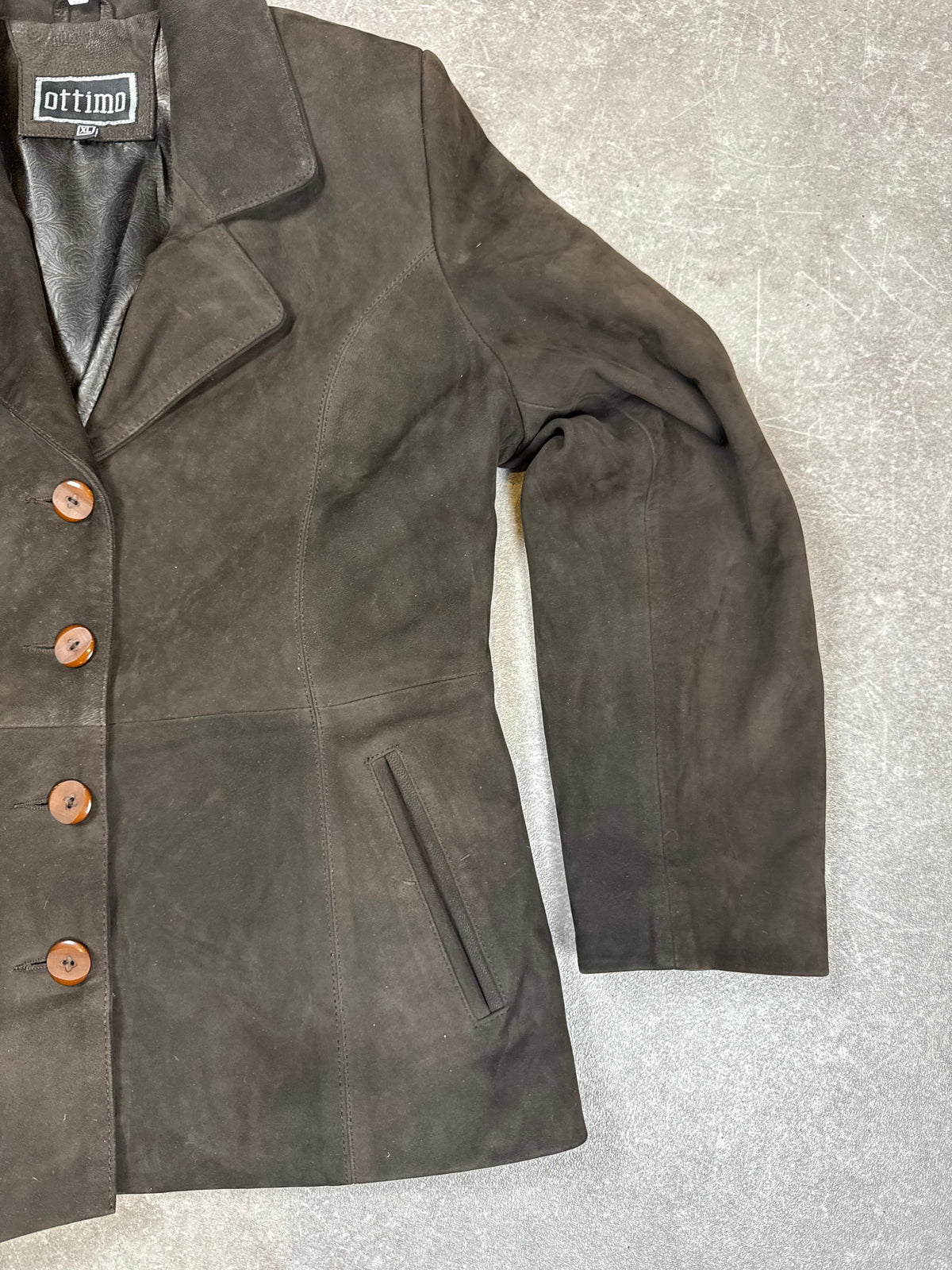Ottimo Damen Lederblazer XL – Echtes Lammleder Braun Vintage