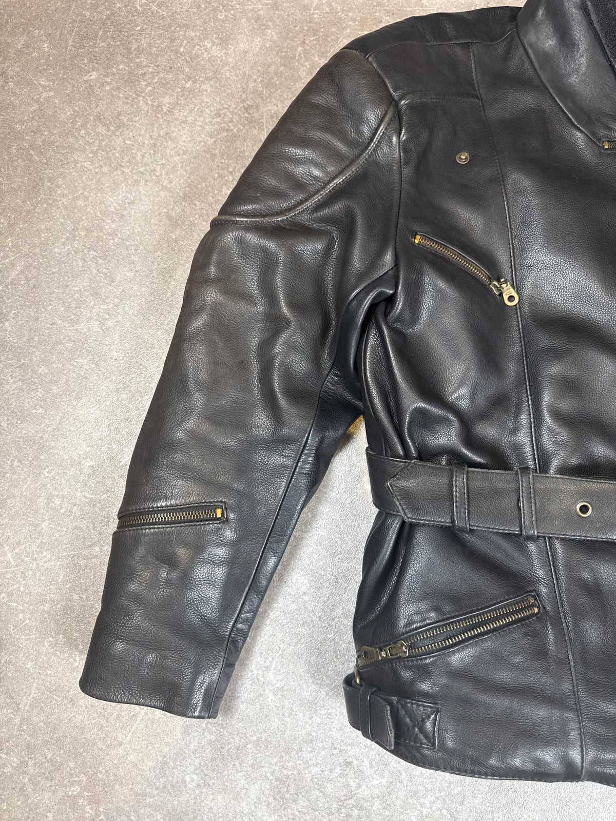 Held Vintage Motorrad Lederjacke Gr. 38 Schwarz Echtleder Biker Perfecto