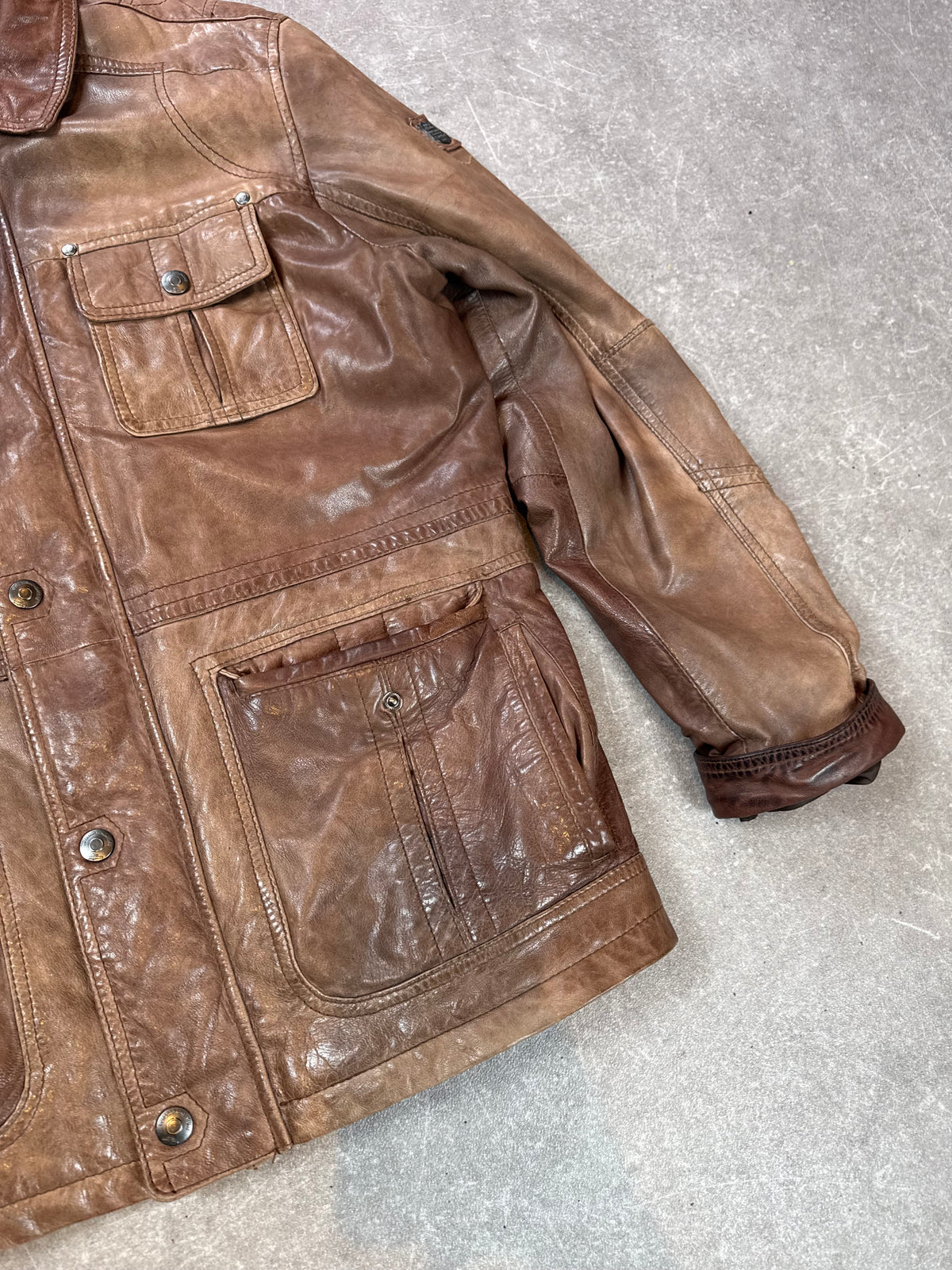 Engbers Lederjacke Herren Braun L Vintage Field Jacket Nappaleder Outdoor