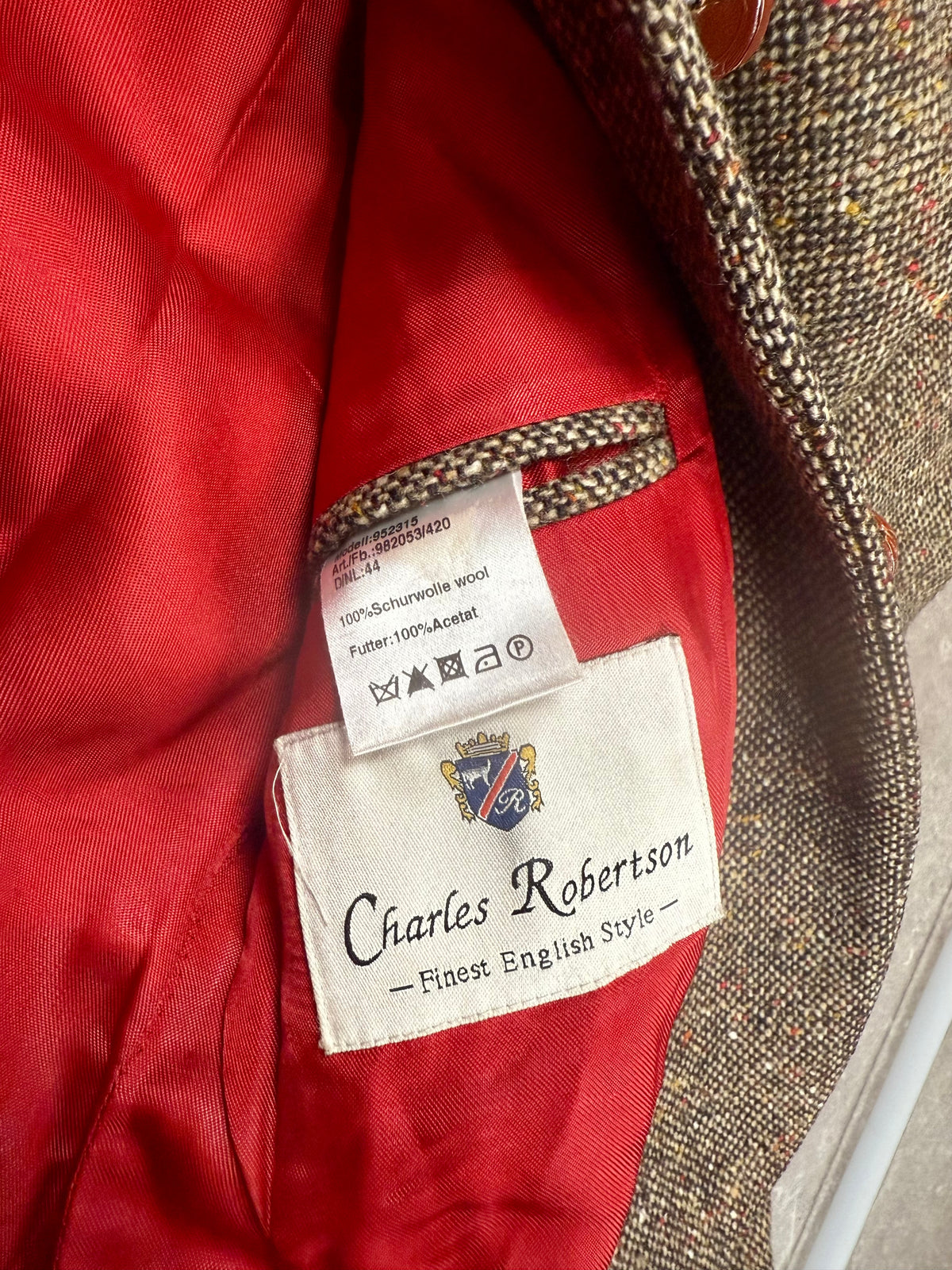 Vintage Charles Robertson Harris Tweed Blazer Gr. 44 – 100% Schurwolle Irland