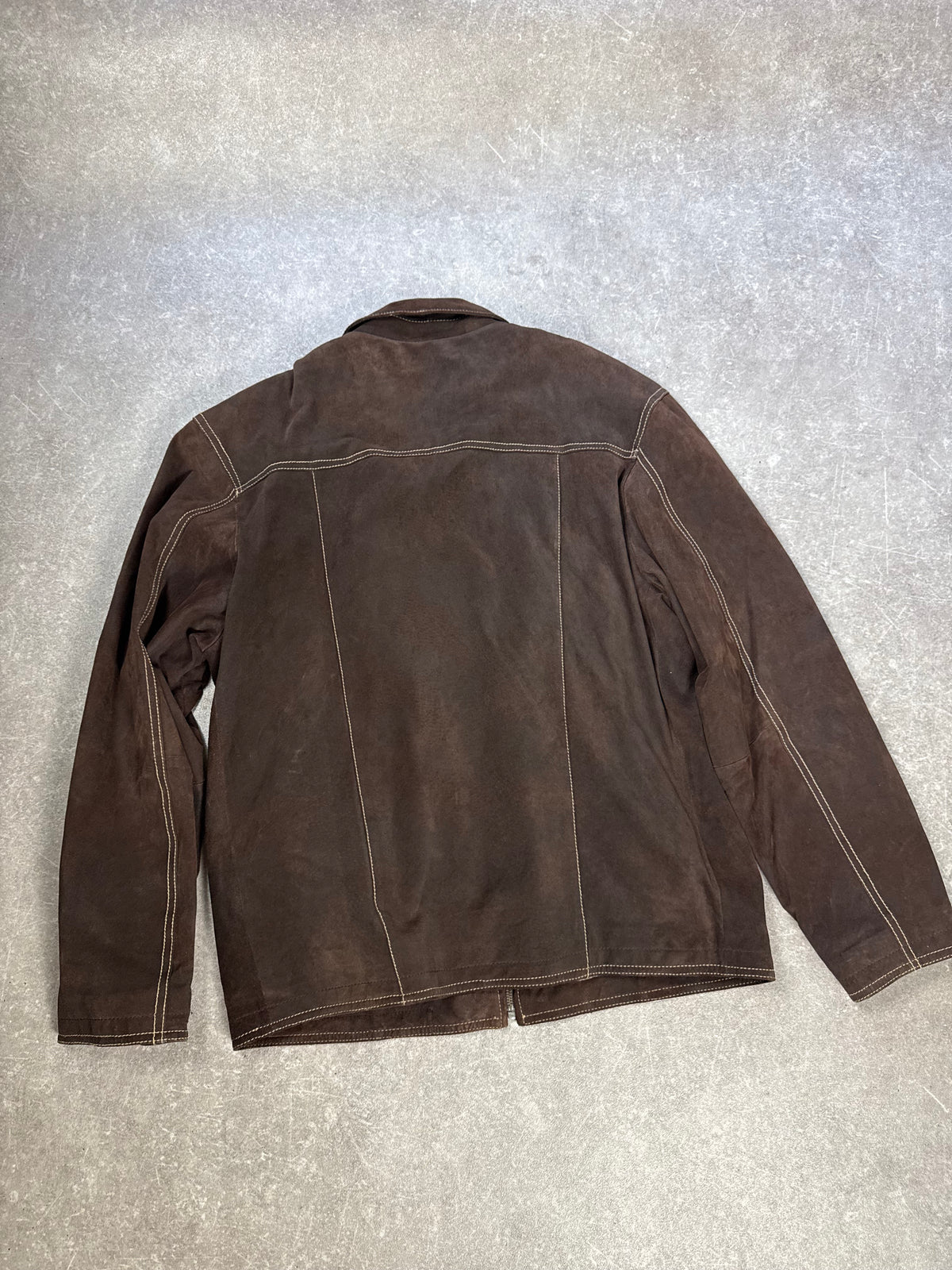 Angelo Litrico Wildlederjacke Herren M Braun Echtleder Vintage Übergangsjacke