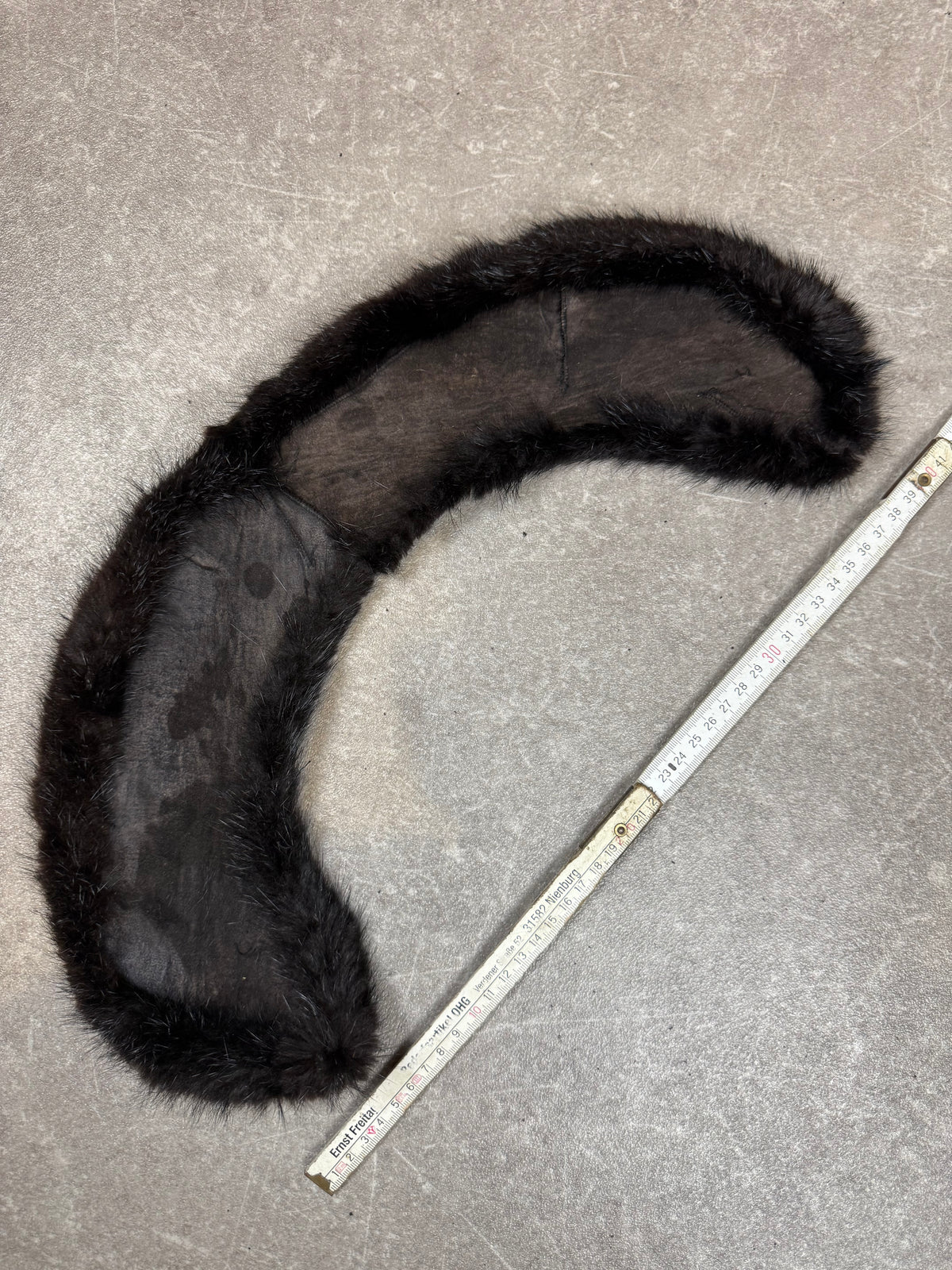 Vintage Nerz Pelzkragen Schwarz Echtfell Mink Fellkragen Pelz Stola Damen Elegant