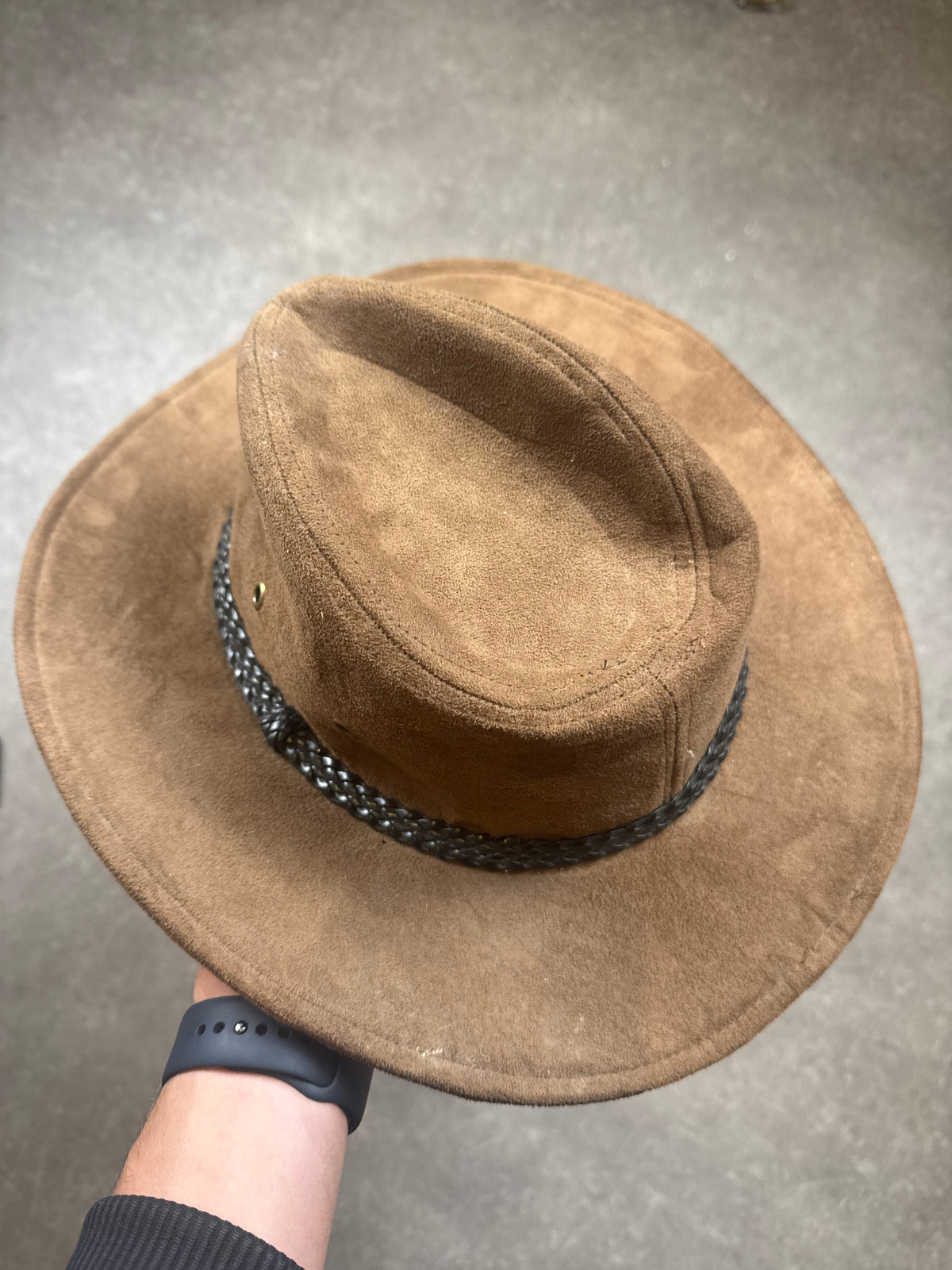 Vintage Cowboyhut Braun – Westernhut mit geflochtenem Hutband