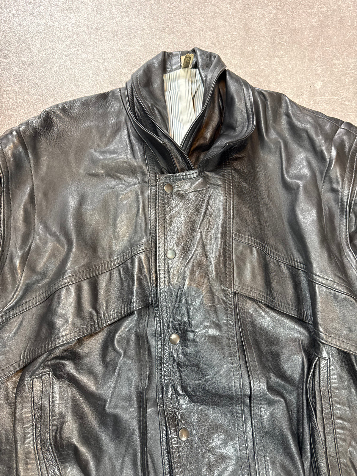 Vintage Vera Lederjacke Schwarz Echtleder 2in1 mit herausnehmbarer Weste Oversize 80er 90er