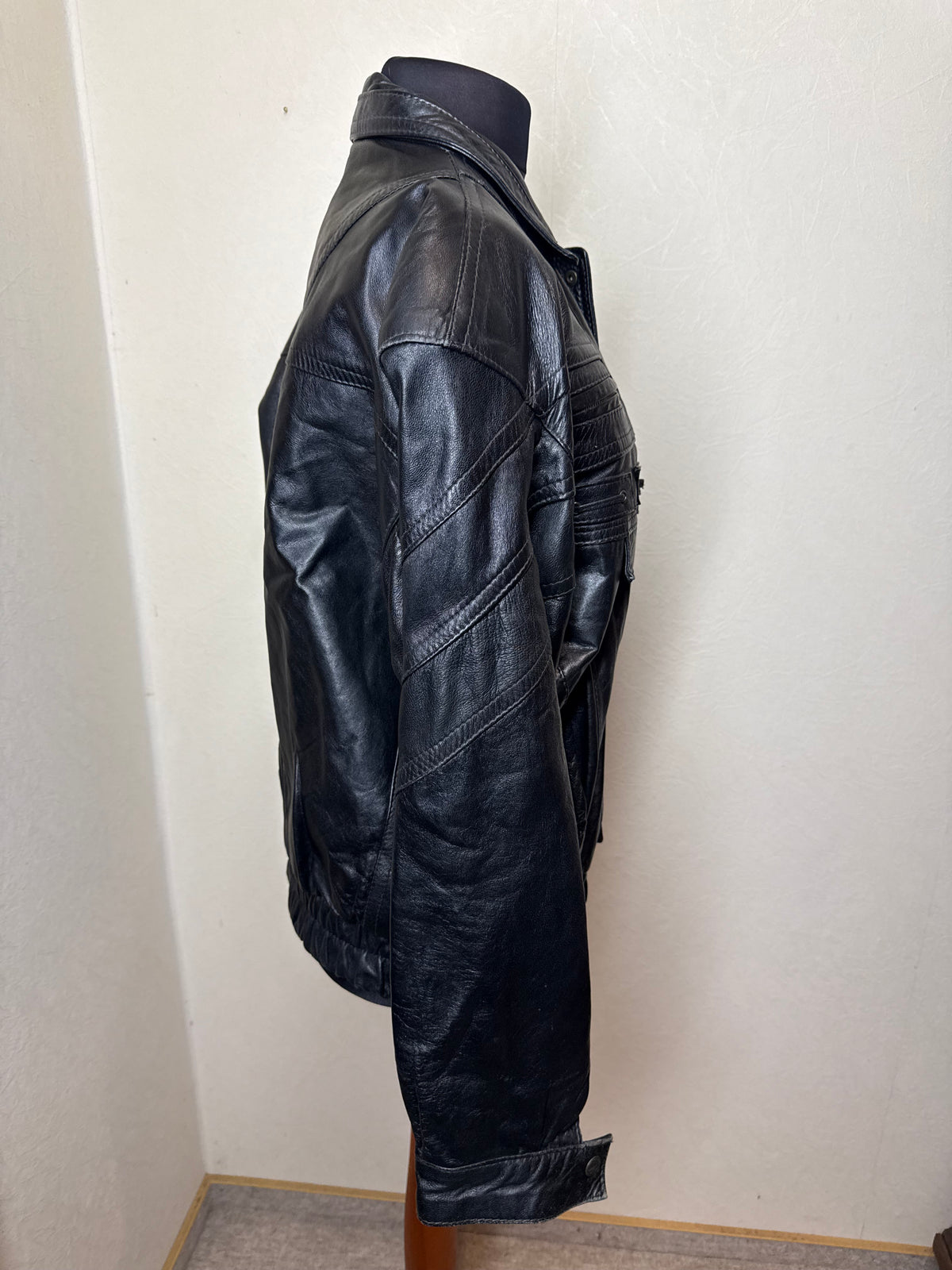 Vintage Altamoda Lederjacke Schwarz Gr. L XL Oversize Echtleder Bomberjacke 80s 90s