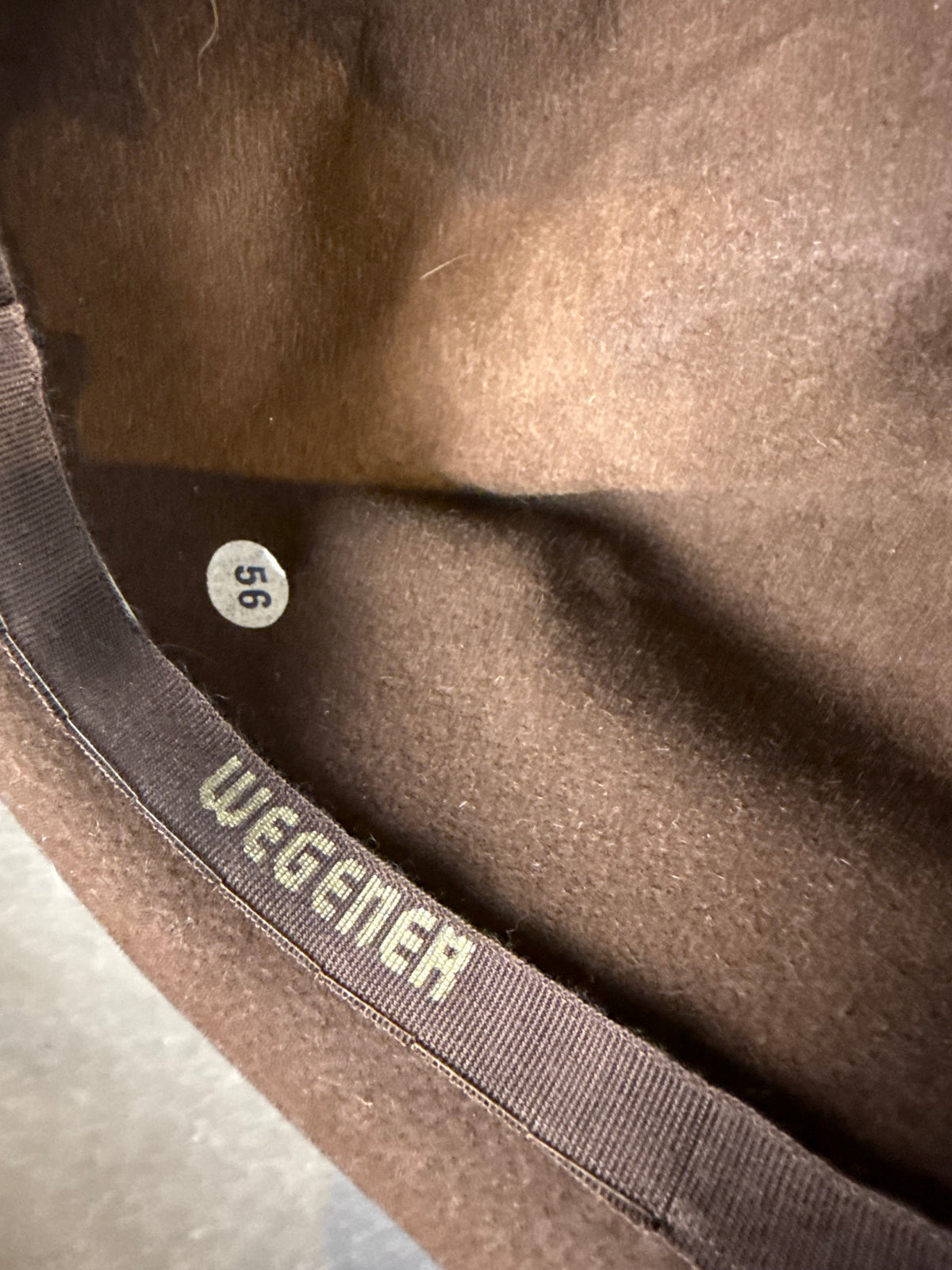 Vintage Wegener Westernhut Braun – Cowboy Filzhut mit Kontrastnähten - Made in Germany