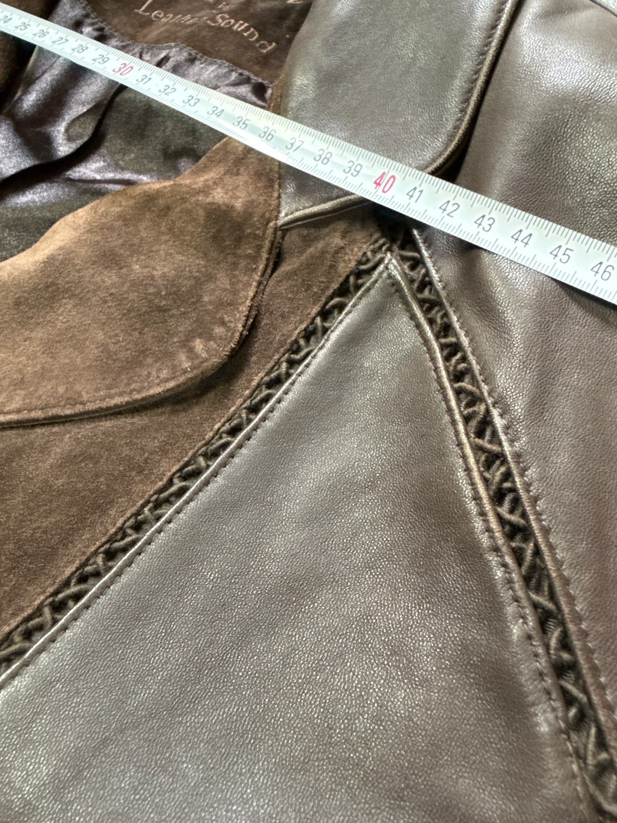 Leather Sound Lederjacke 48 Braun Wildleder Lammnappa Vintage Blazer Jacke