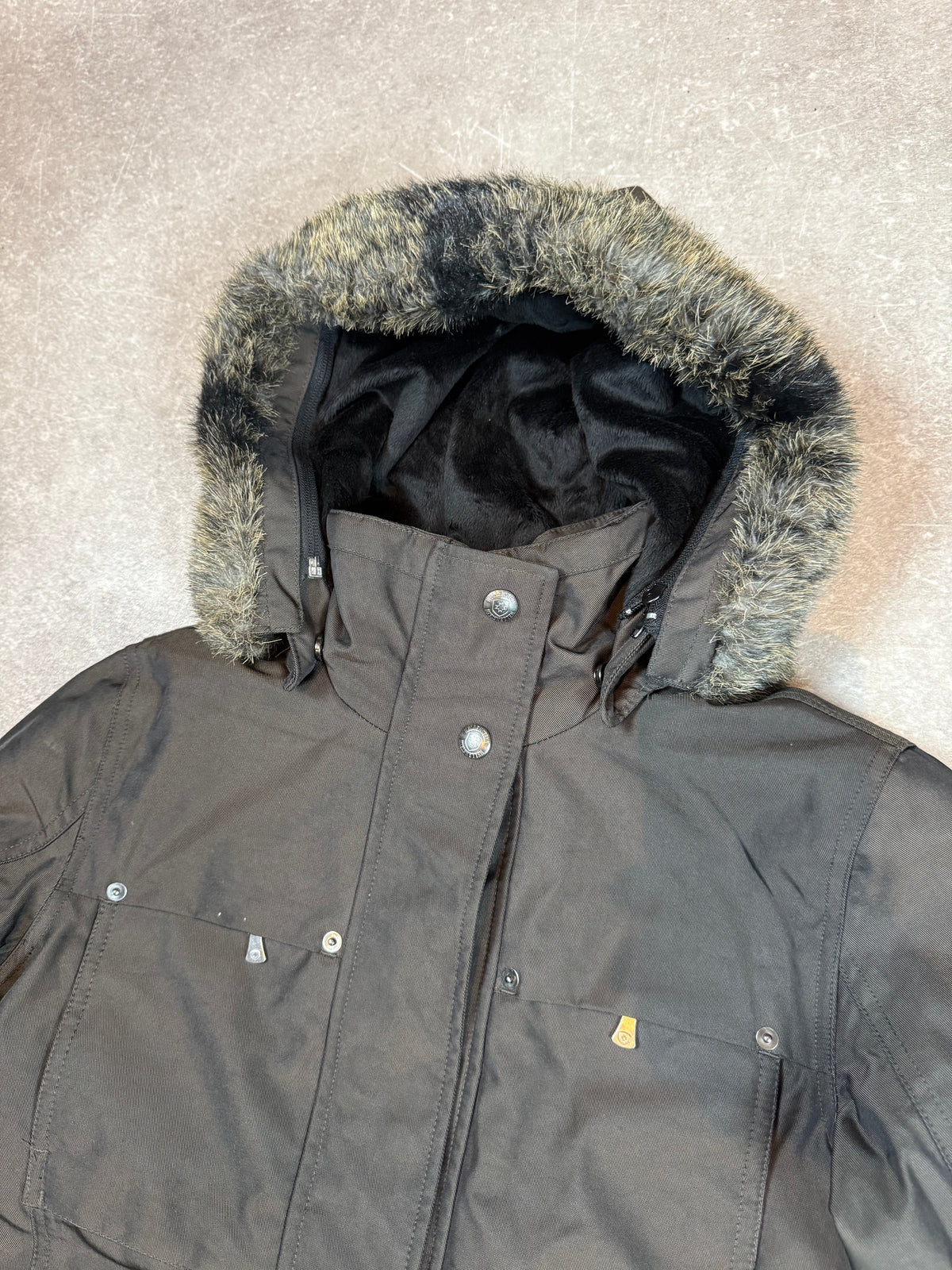 Wellensteyn Argentine Damen Winterjacke Parka XS Grau mit Kapuze & Gürtel