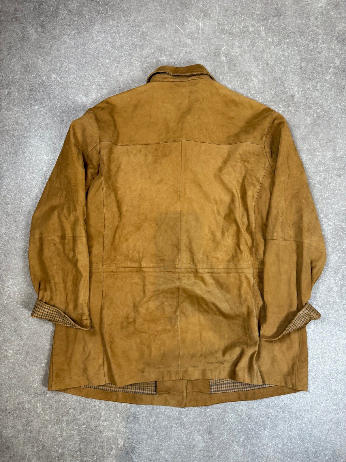 Vintage Velourslederjacke Cognac – Julia S. Roma Damen Ledermantel