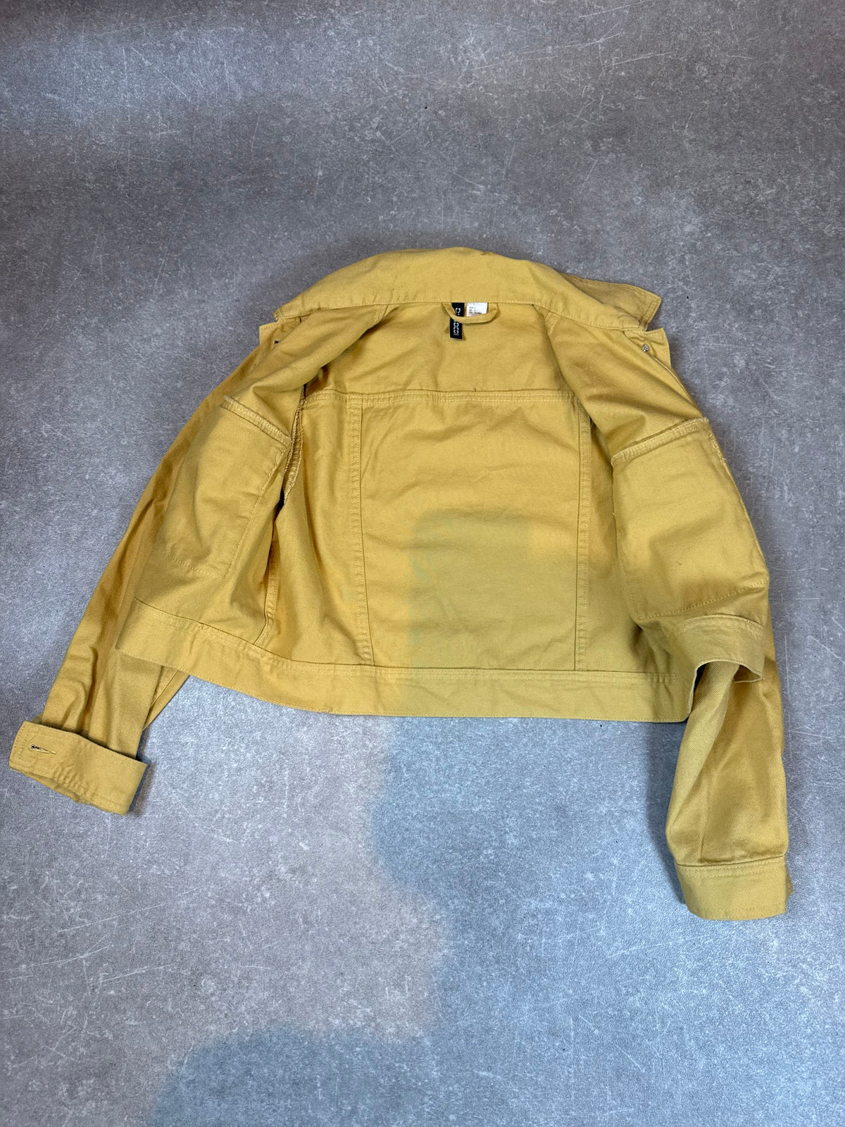 H&M Divided Damen Cropped Jeansjacke Gr. S Senfgelb Ocker Kurzjacke