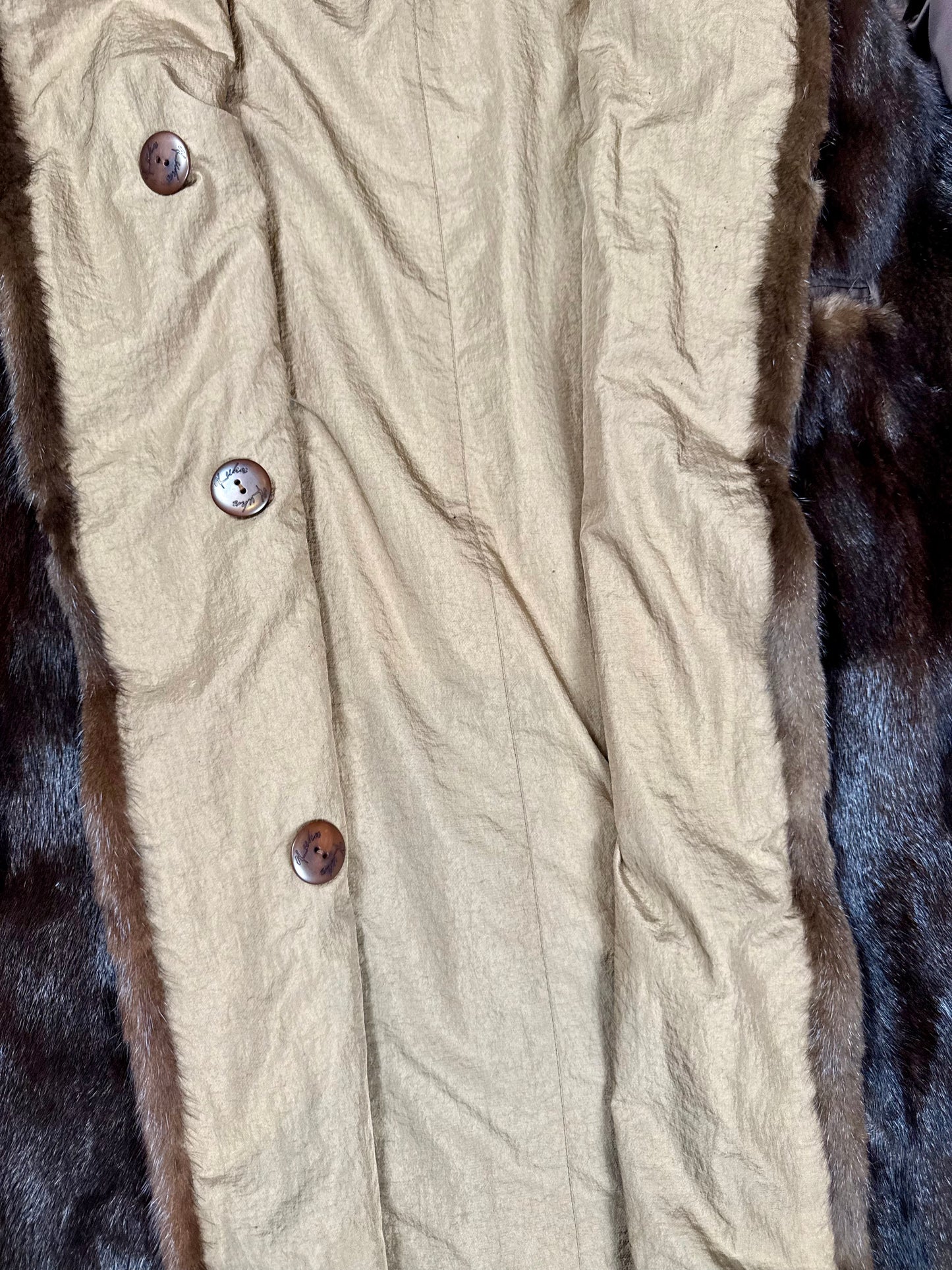 Vintage Nerzmantel Echtpelz Braun Damen Pelzmantel Lang Klassisch Elegant Winter