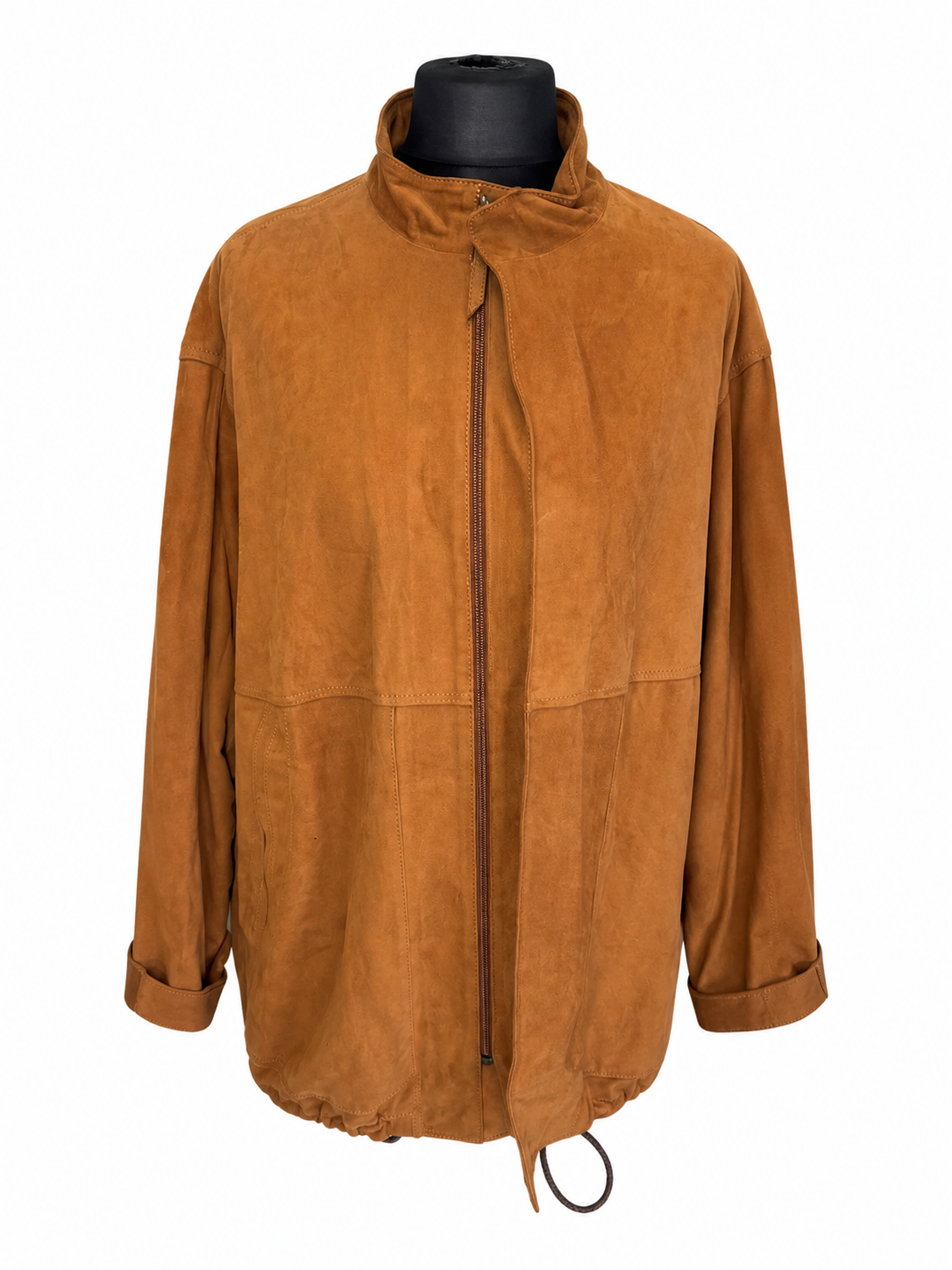 Munper Lederjacke Veloursleder Braun Cognac Vintage Oversize Gr. 50