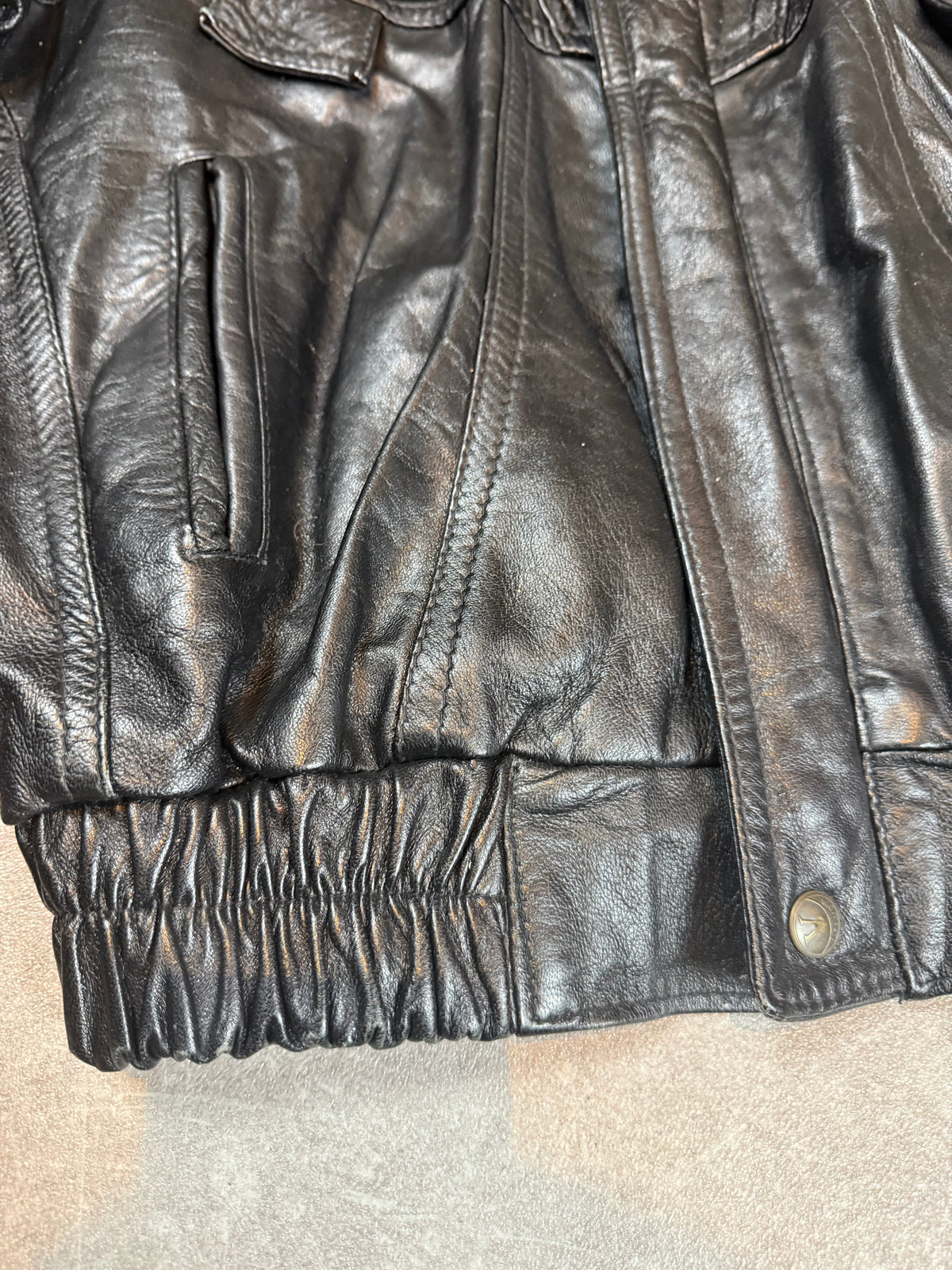 Vintage Altamoda Lederjacke Schwarz Gr. L XL Oversize Echtleder Bomberjacke 80s 90s