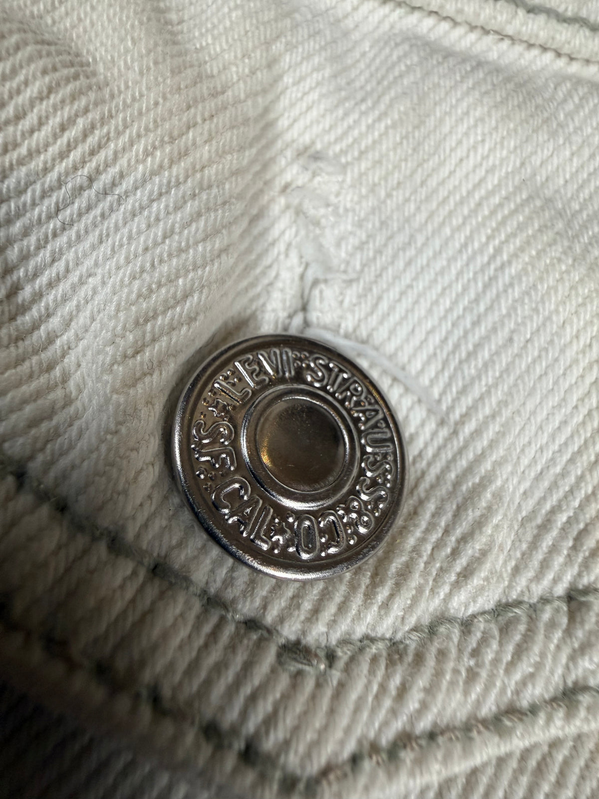 Levi’s Vintage Trucker Jeansjacke Creme Weiß Denim Herren