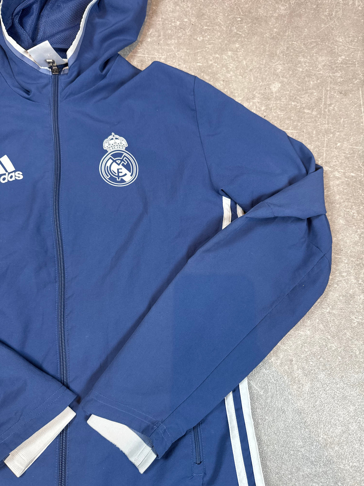 adidas Real Madrid ClimaCool Trainingsjacke Blau mit Kapuze – Fußball