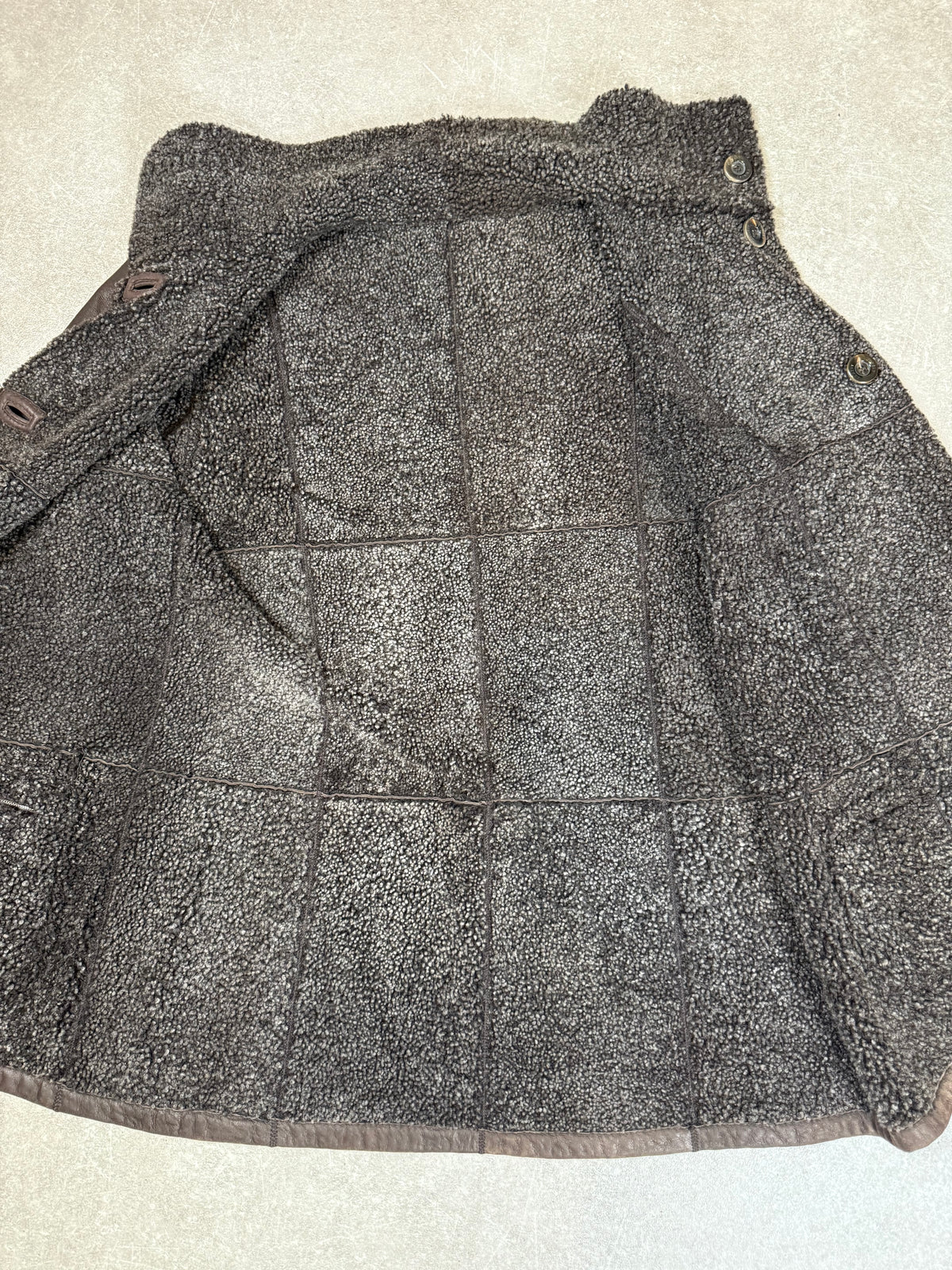 CHRIST Vintage Damen Lammfelljacke Braun – Echtleder Shearling Felljacke