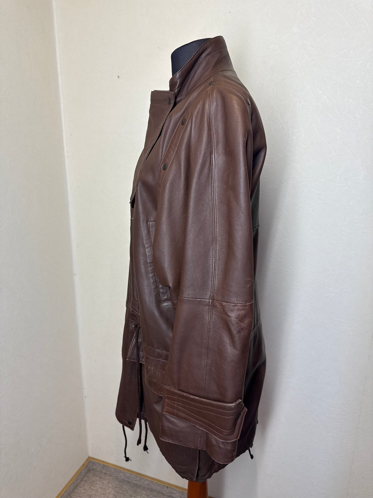 Vintage Echtleder Mantel Braun Damen L Lederjacke Longjacke 80s 90s